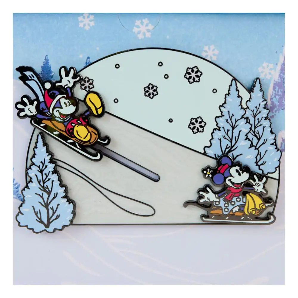 Disney by Loungefly Emajlirane Broške Mickey in prijatelji Winter Wonderland Limited Edition 8 cm fotografija izdelka