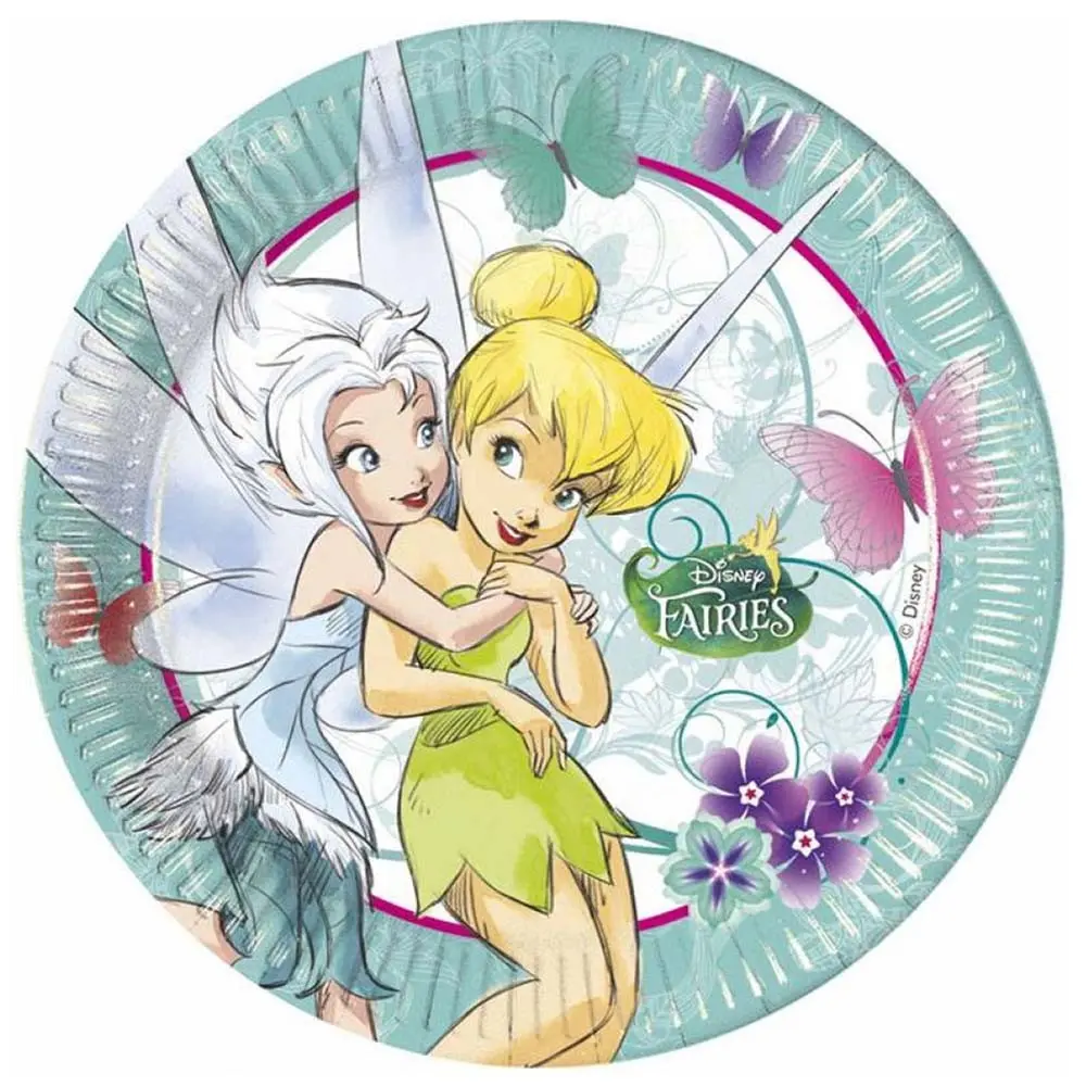 Disney Fairyland Treats, Tinker Bell Papirnati krožniki 8 kosov 23 cm fotografija izdelka
