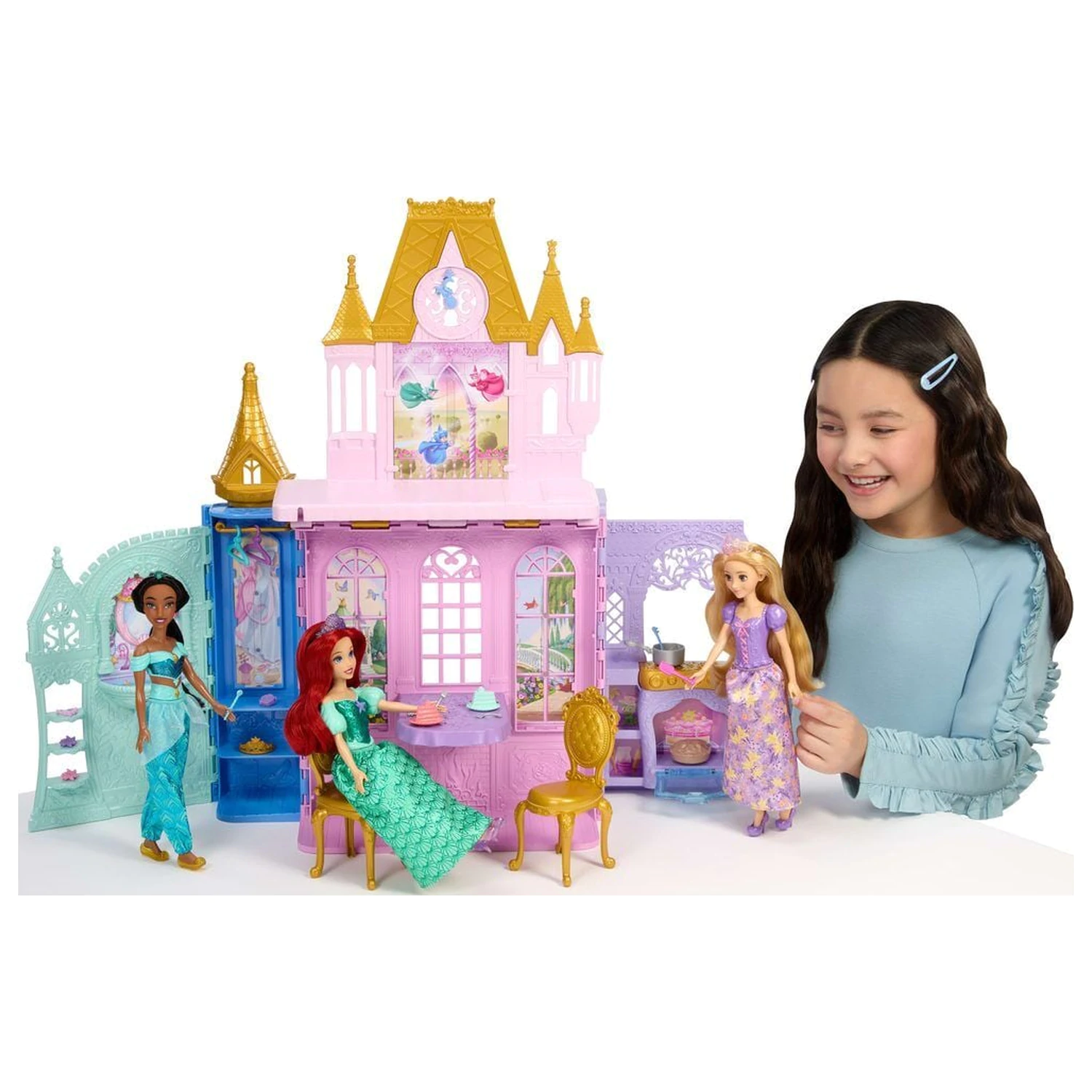 Disney Princess Rapunzel punčka in Close & Carry Castle igralni set fotografija izdelka
