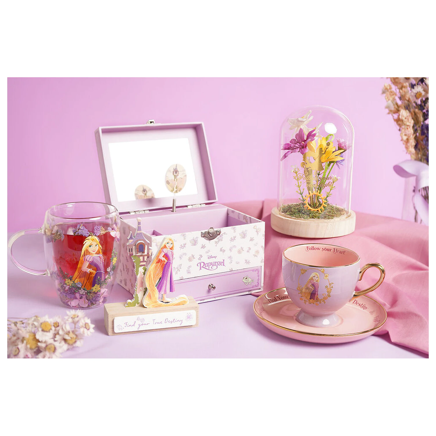 Disney Princess Rapunzel kozarec s posušenim cvetjem 300 ml fotografija izdelka