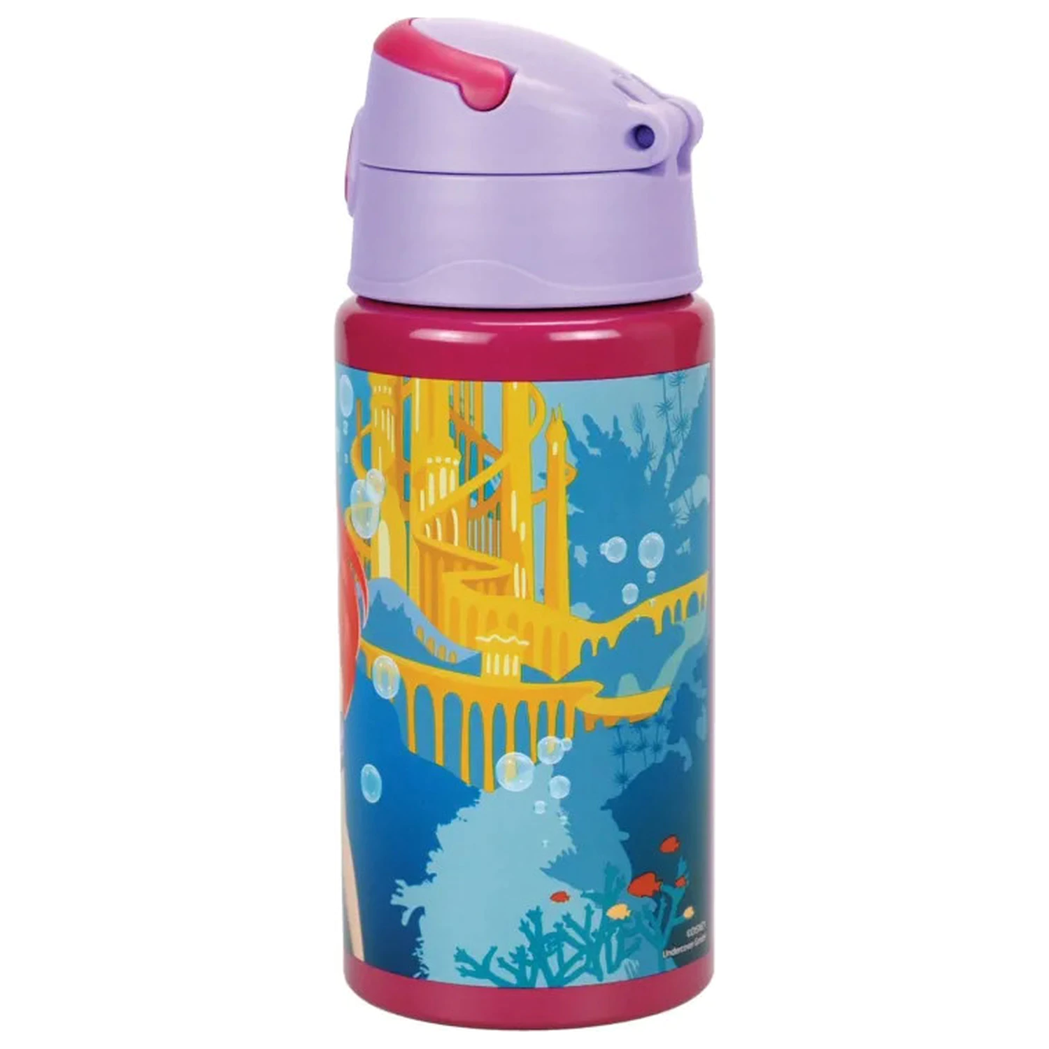 Disney Princess Ariel Fairytale Aluminijasta steklenička za vodo s slamico in kaveljčkom 500 ml fotografija izdelka