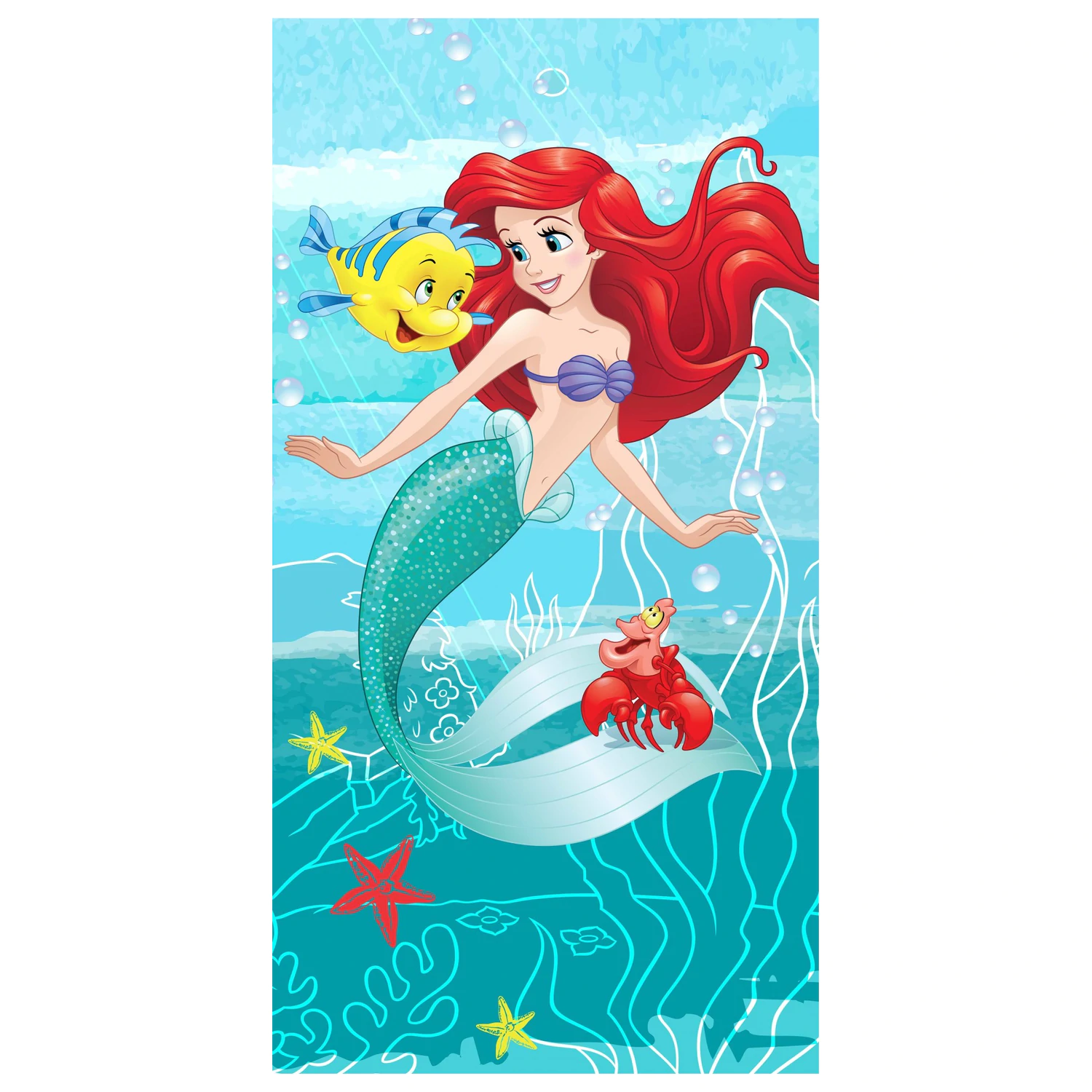Disney Princess, Ariel and Friends brisača 70x140cm fotografija izdelka