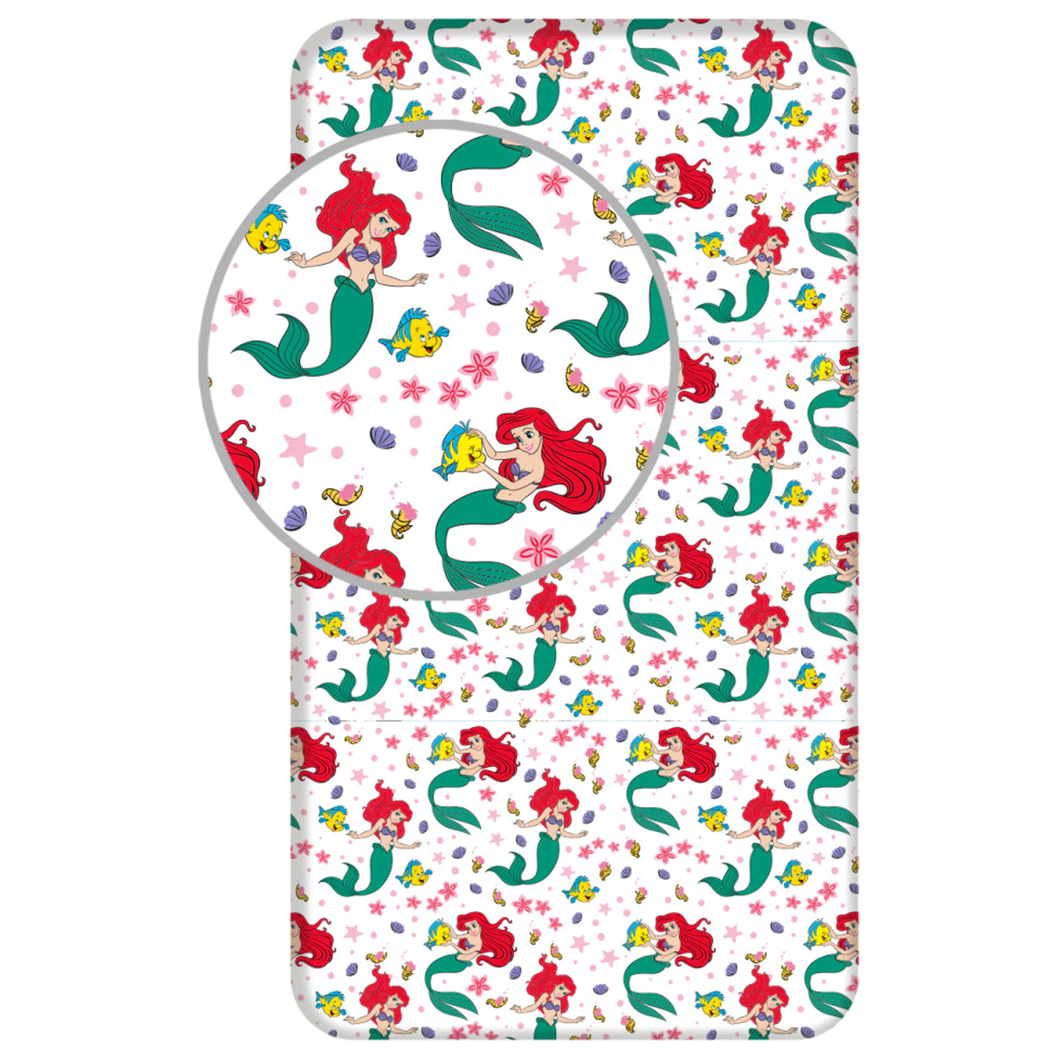 Disney Princess Ariel napeta rjuha 90x200 cm fotografija izdelka