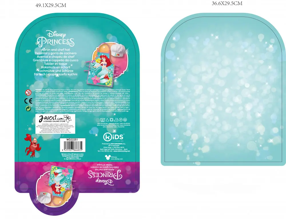 Disney Princesses Ariel otroški predpasnik 2-delni komplet fotografija izdelka