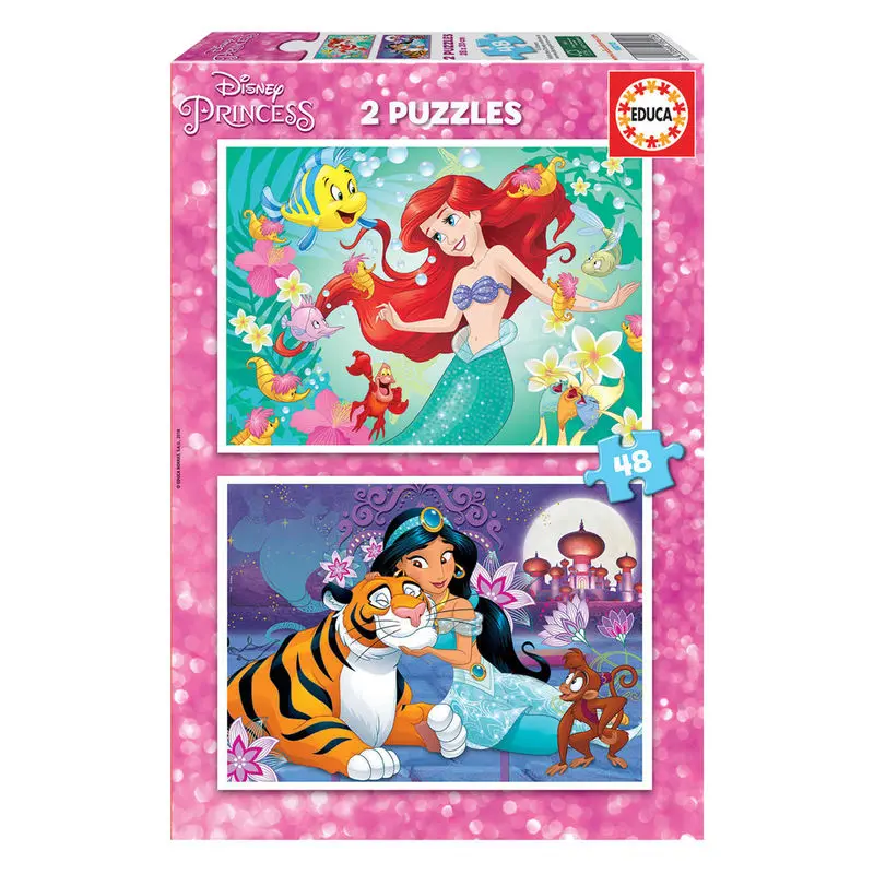 Disney Princess Ariel + Jasmine sestavljanka 2x48 kosov fotografija izdelka