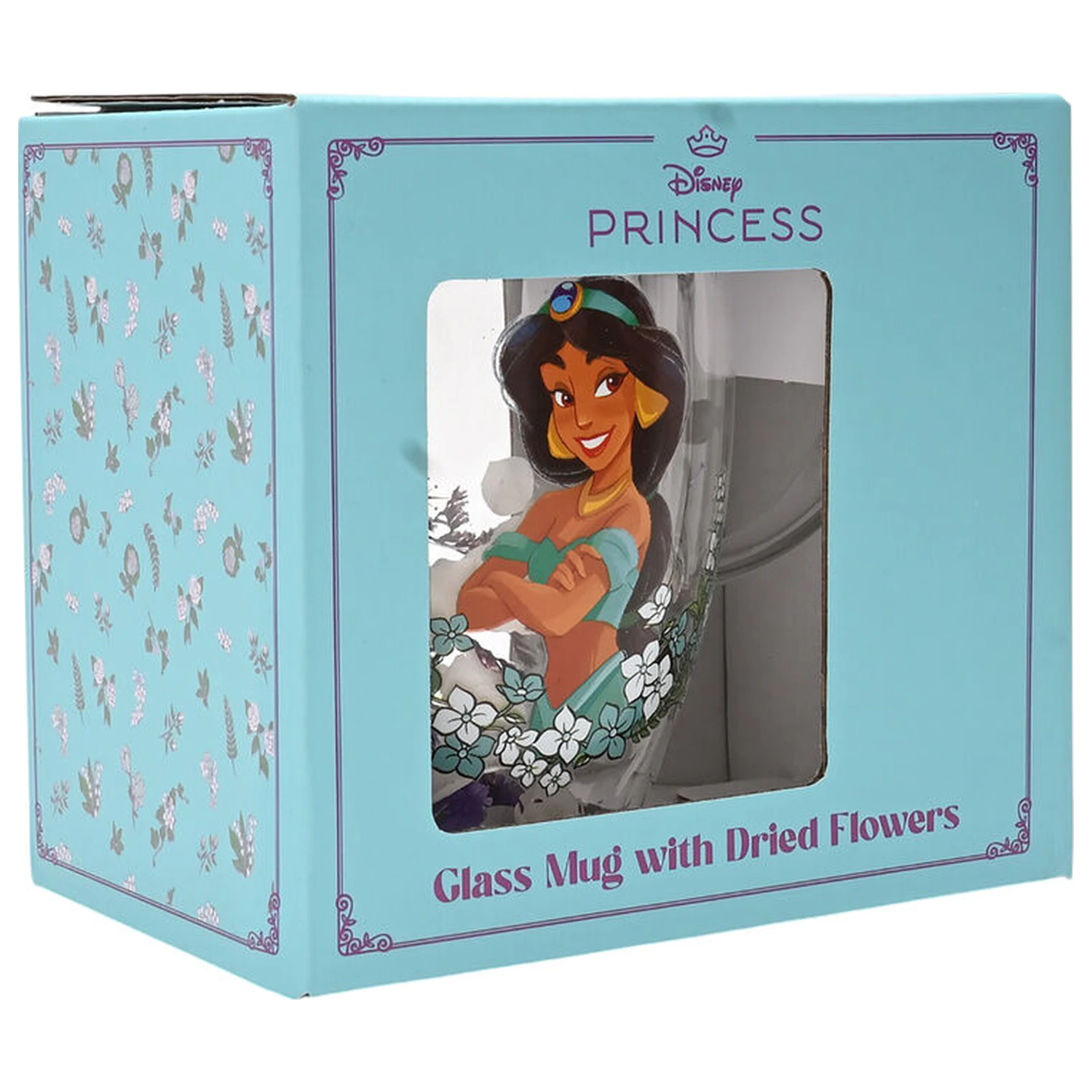 Disney Princess Jasmine steklen kozarec s suhim cvetjem 300 ml fotografija izdelka