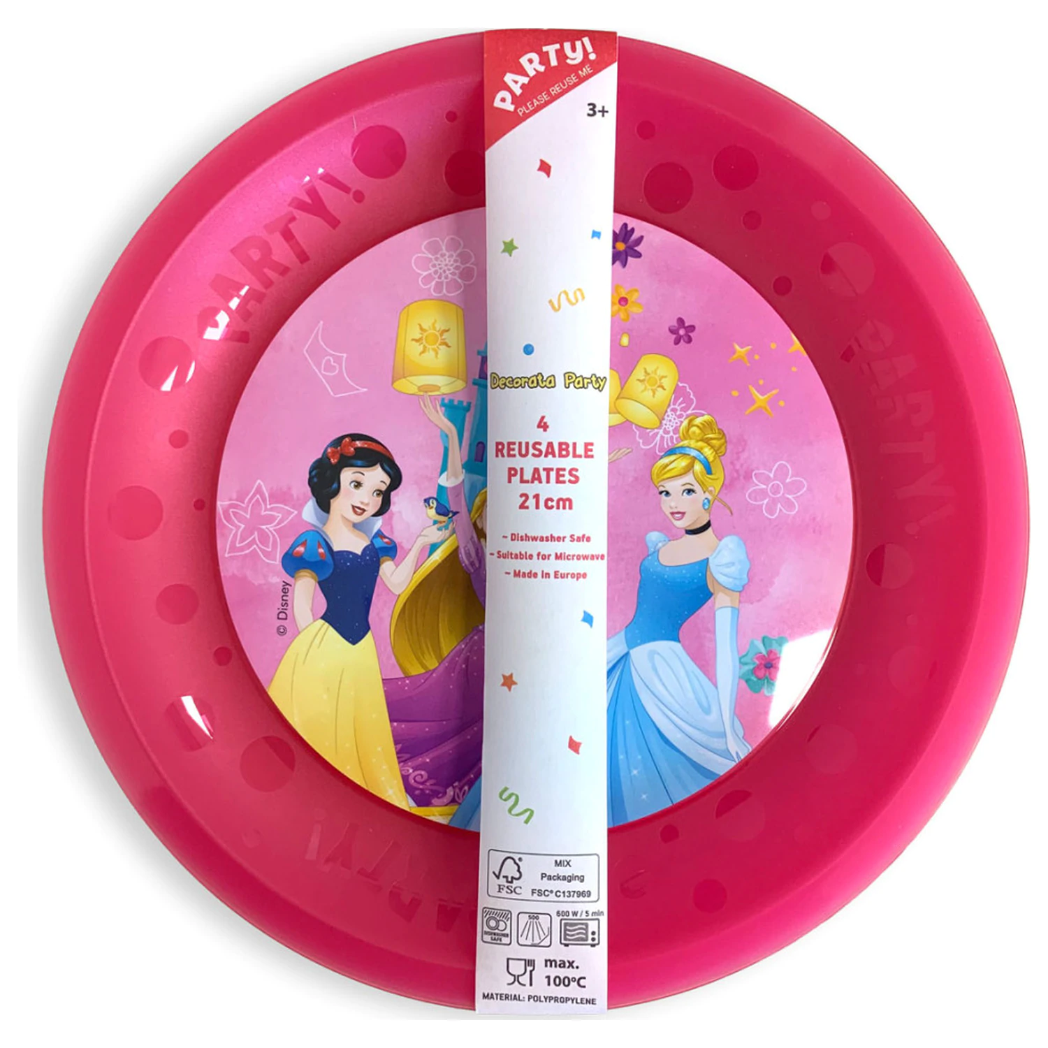 Disney Princess Live Your Story mikro premium plastični plitvi krožnik, 4-delni set, 21 cm fotografija izdelka