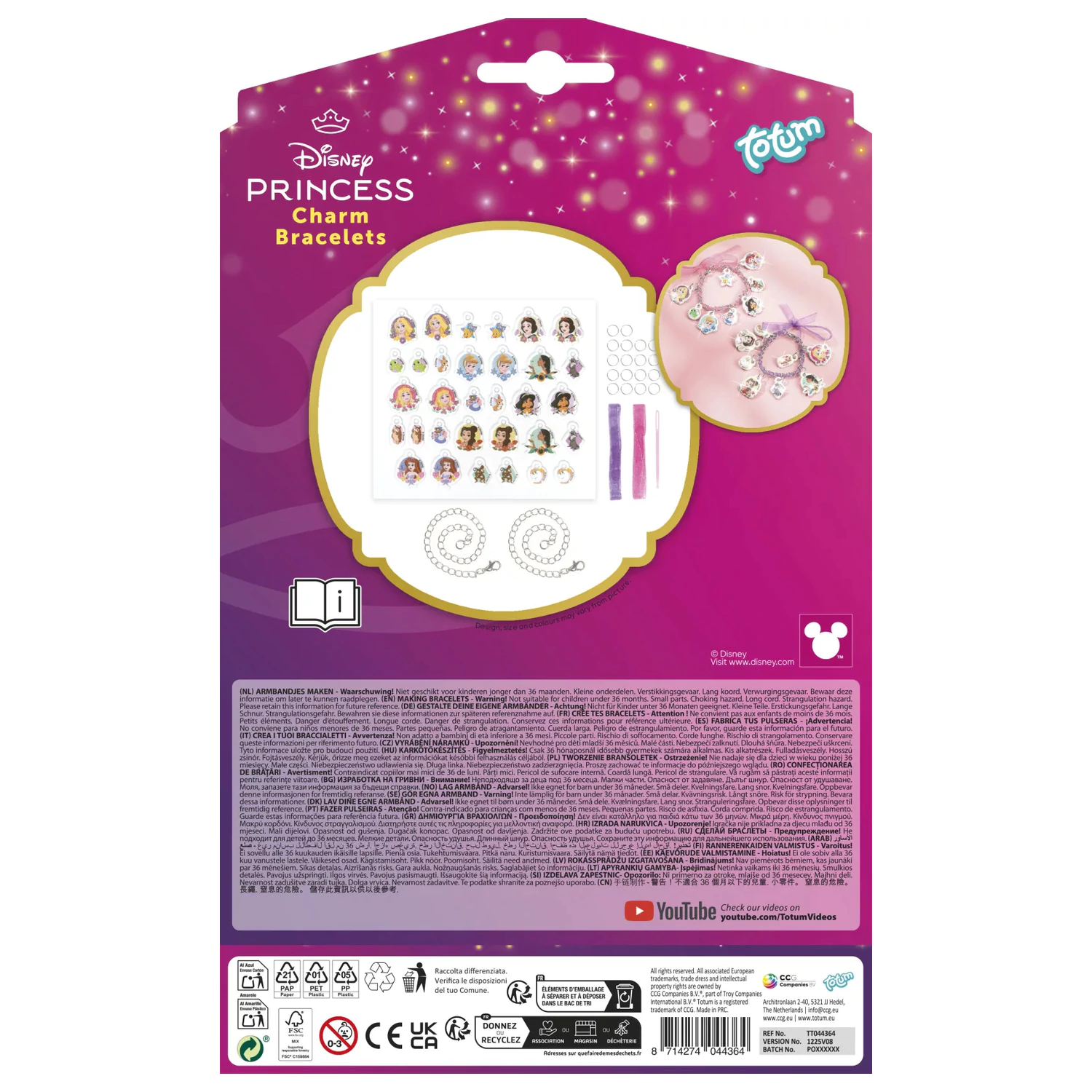 Disney Princess Totum set za izdelavo zapestnic s obeski fotografija izdelka