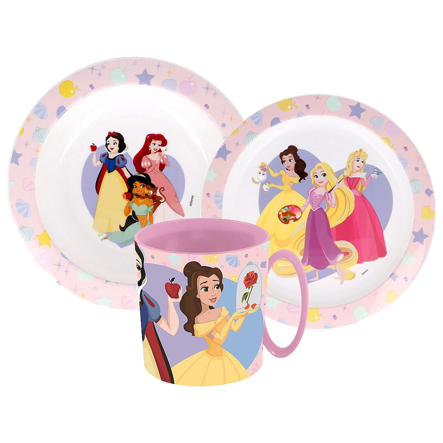Disney Princess True set jedilnega pribora, mikro plastični set s skodelico fotografija izdelka