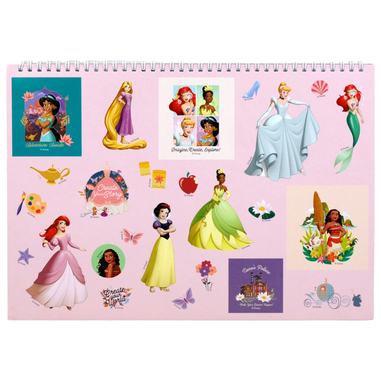 Disney Princess Your World A/4 Spiralni skicirni blok 40 listov z nalepkami fotografija izdelka