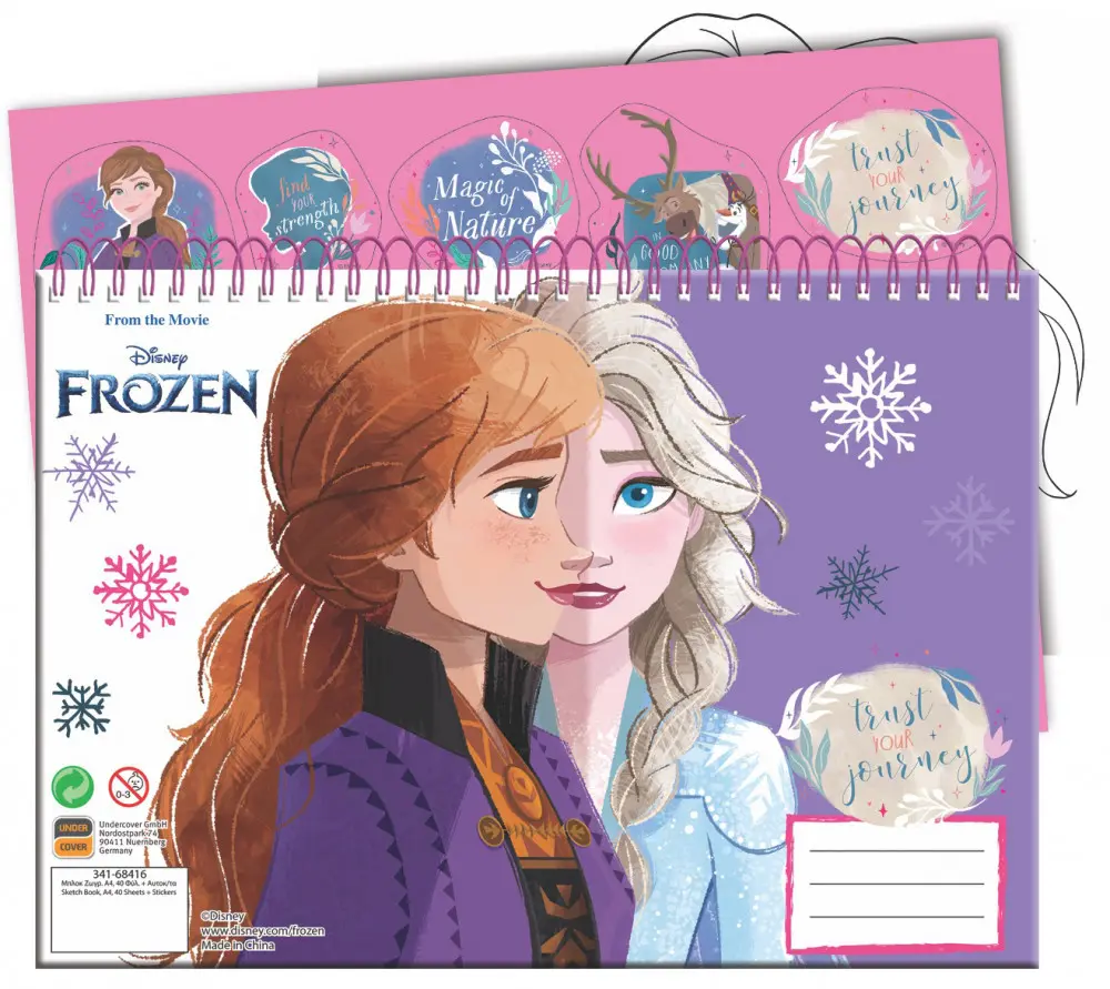 Disney Frozen A4 Spiralni skicirni blok 40 listov z nalepkami fotografija izdelka