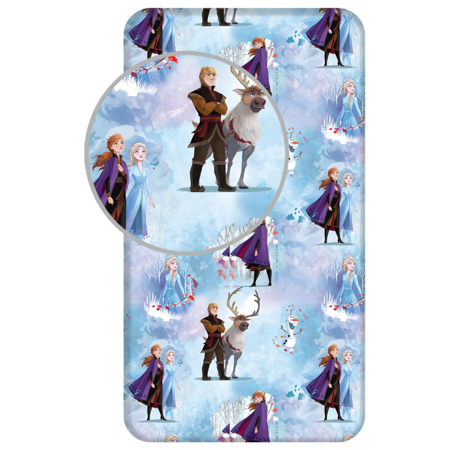 Disney Frozen Modra zimska napenjalna rjuha 90x200 cm fotografija izdelka