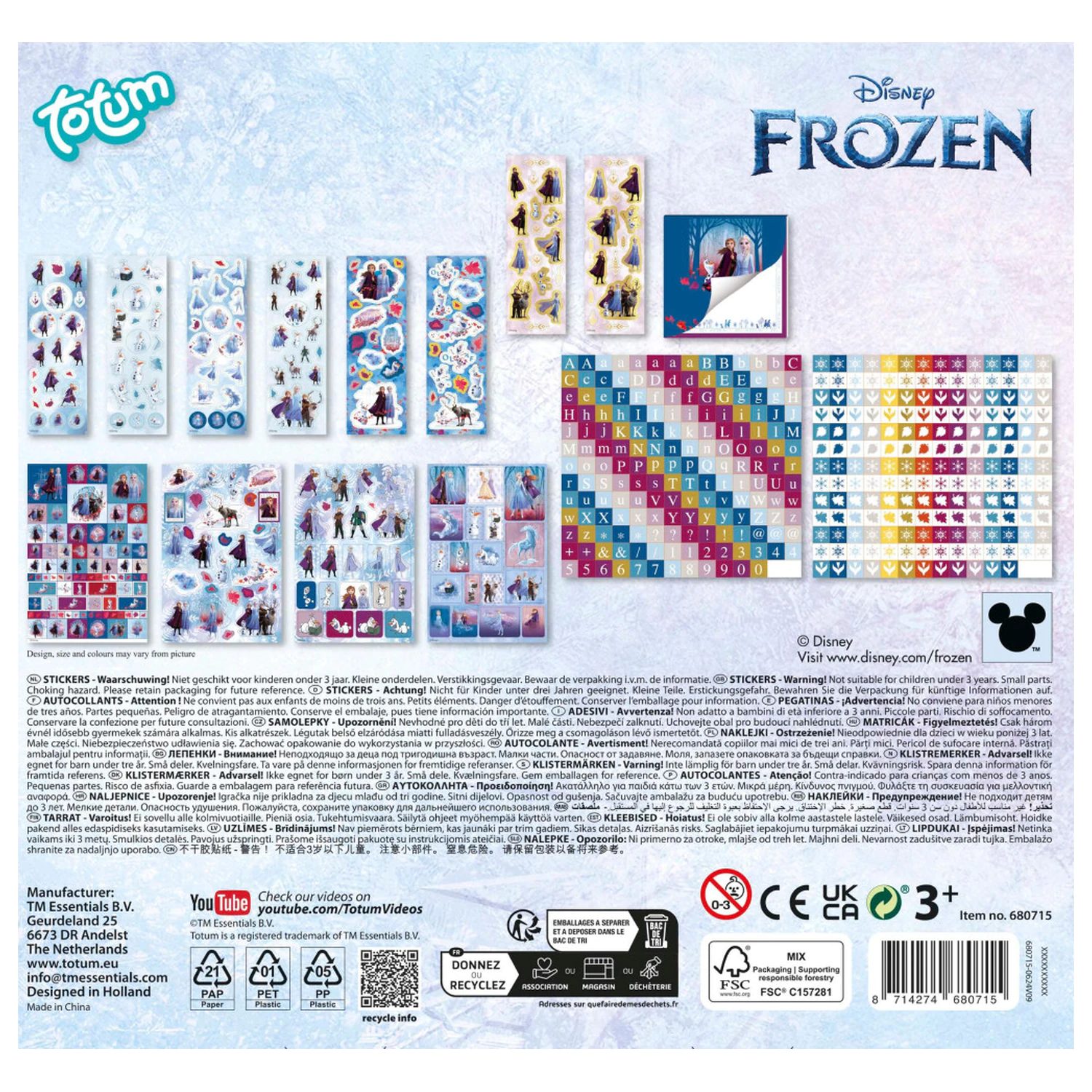 Disney Frozen Destiny set nalepk 500 kosov fotografija izdelka