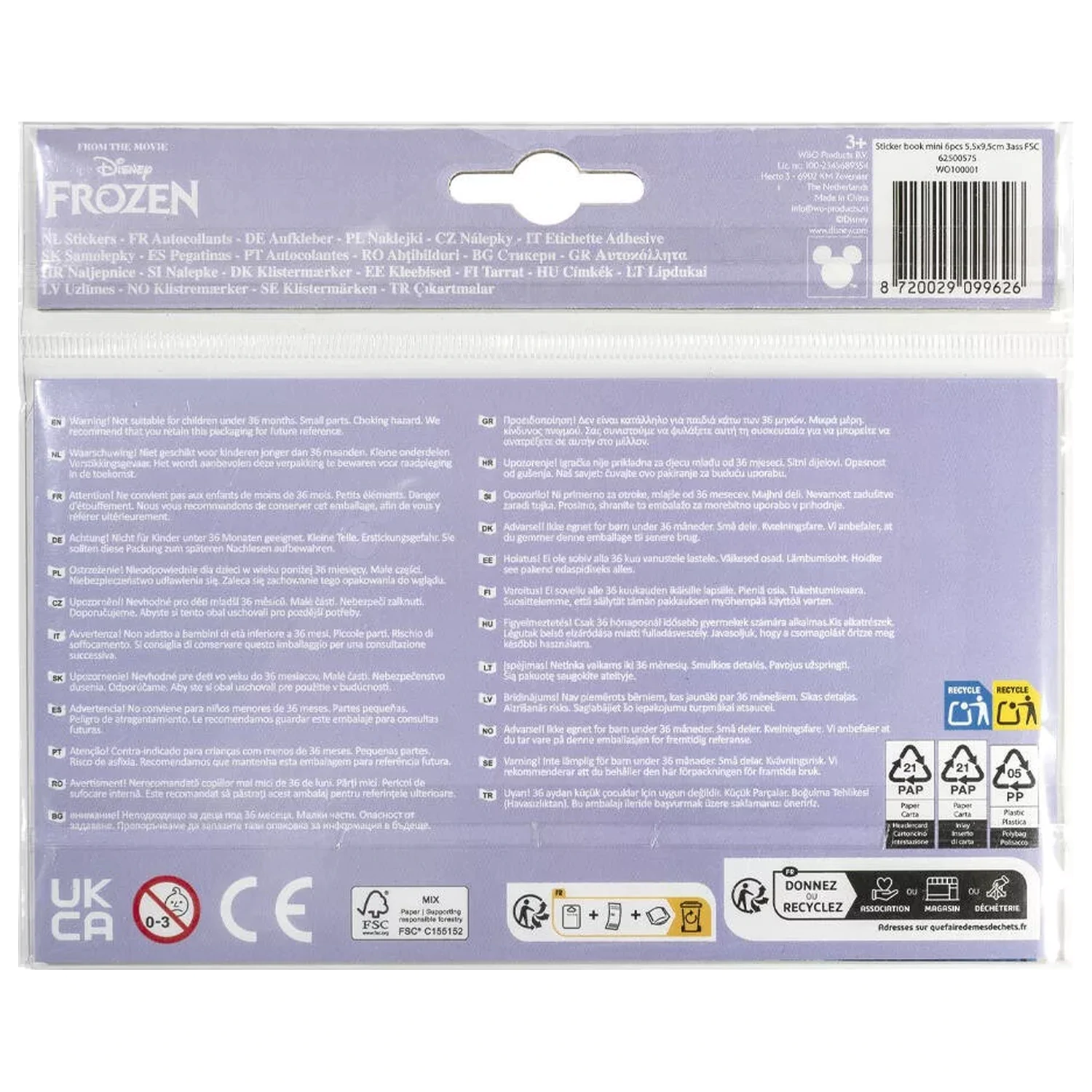 Disney Frozen Friends mini komplet nalepk, 6-delni fotografija izdelka