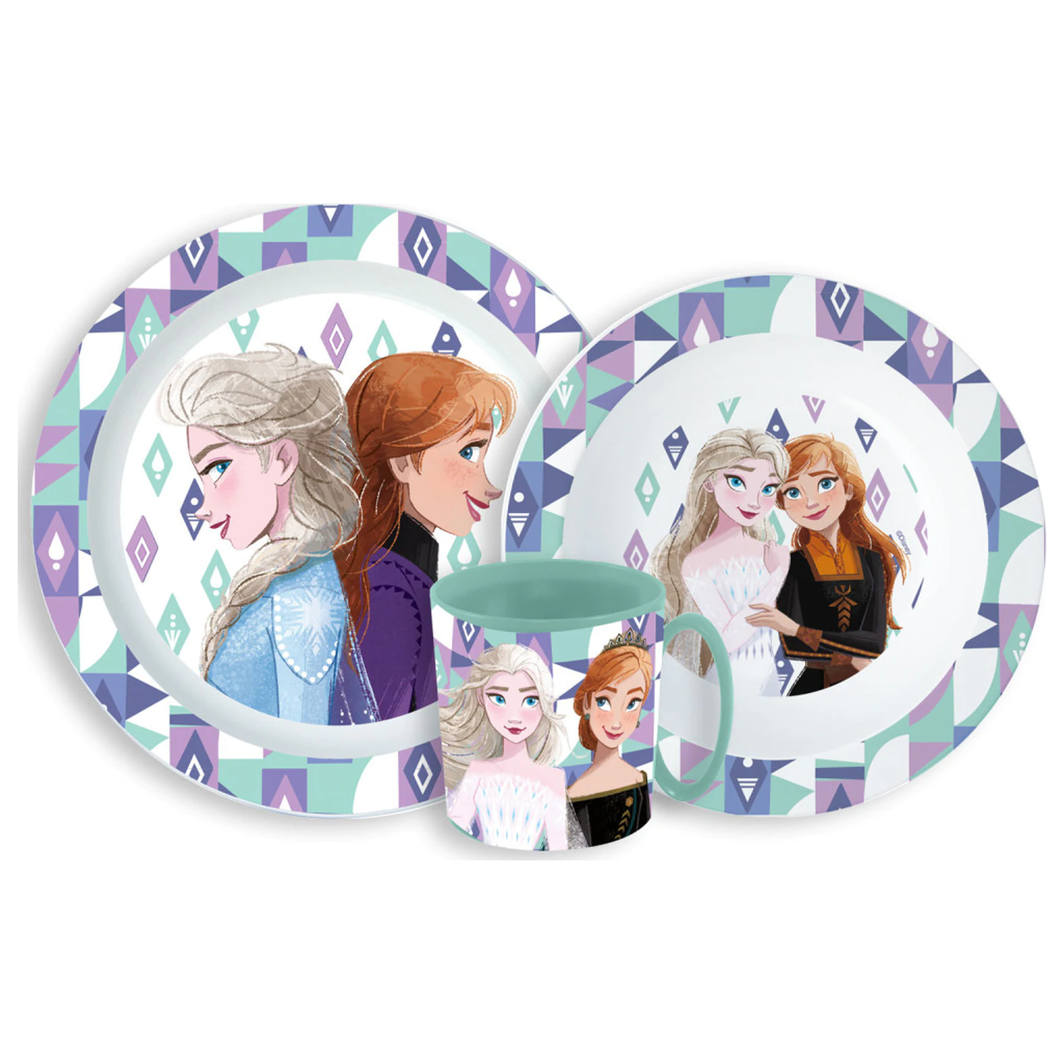 Disney Frozen Ice Magic jedilni set, Micro Plastic set s skodelico 350 ml fotografija izdelka