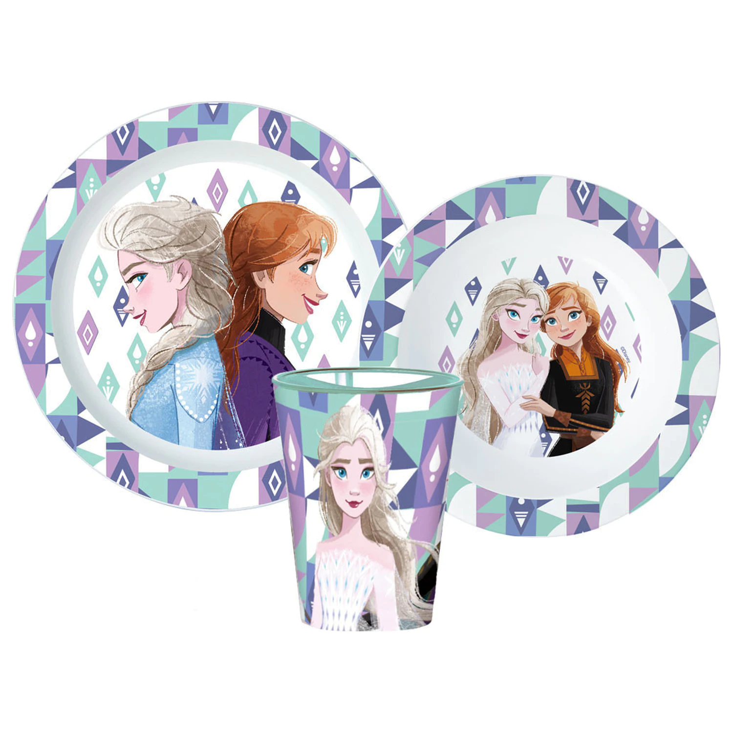 Disney Frozen Ice Magic jedilni set, mikro plastični set, s kozarcem 260 ml fotografija izdelka
