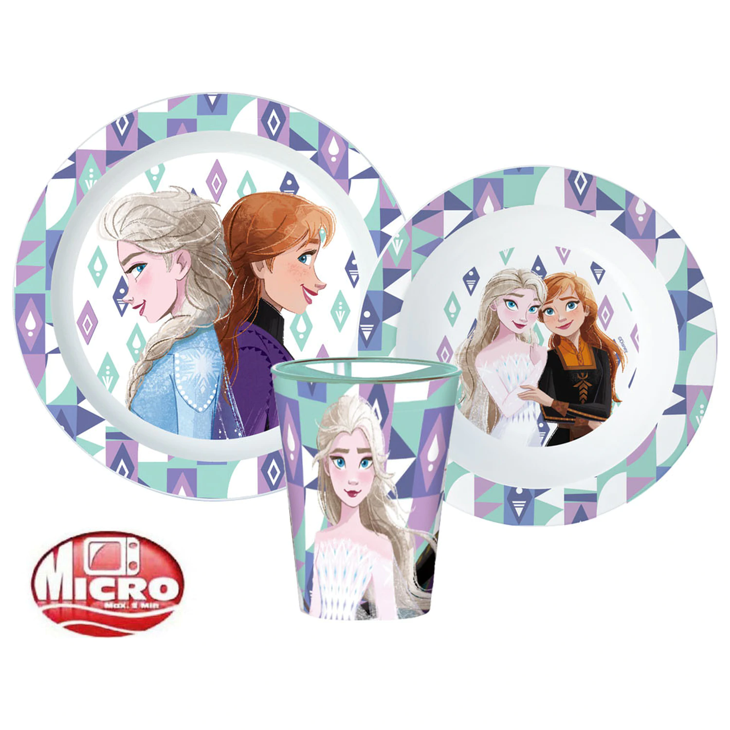 Disney Frozen Ice Magic jedilni servis, mikroplastični set, s 260 ml kozarcem fotografija izdelka