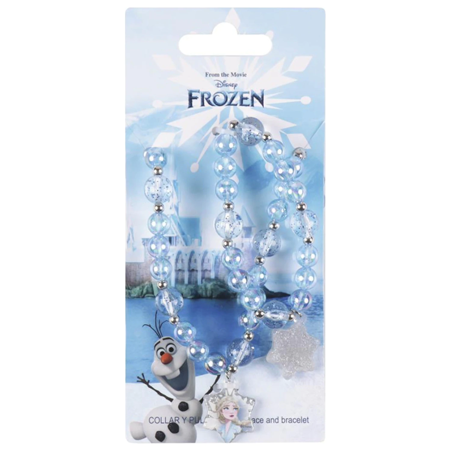Disney Frozen Snowflake Ogrlica iz perlic in komplet zapestnic fotografija izdelka