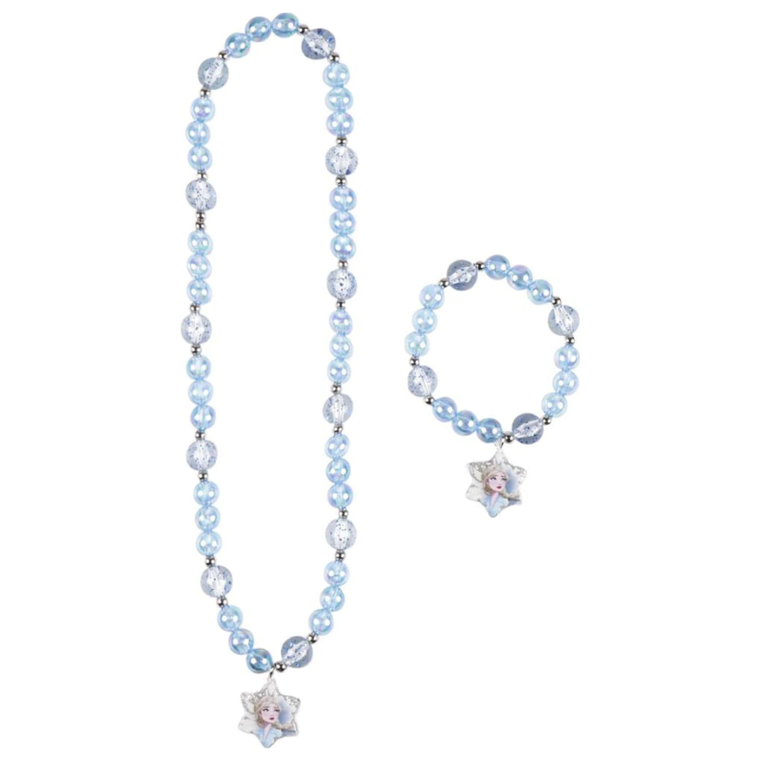 Disney Frozen Snowflake Ogrlica iz perlic in komplet zapestnic fotografija izdelka