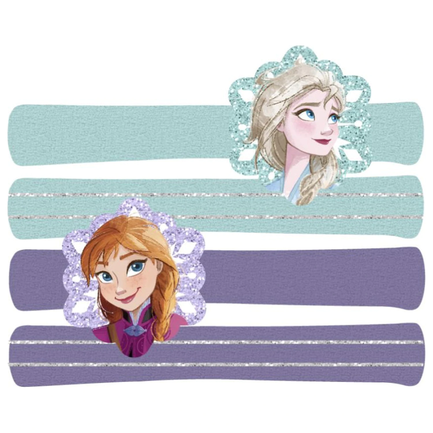 Disney Frozen Snowflakes Set elastik za lase 4-paket fotografija izdelka