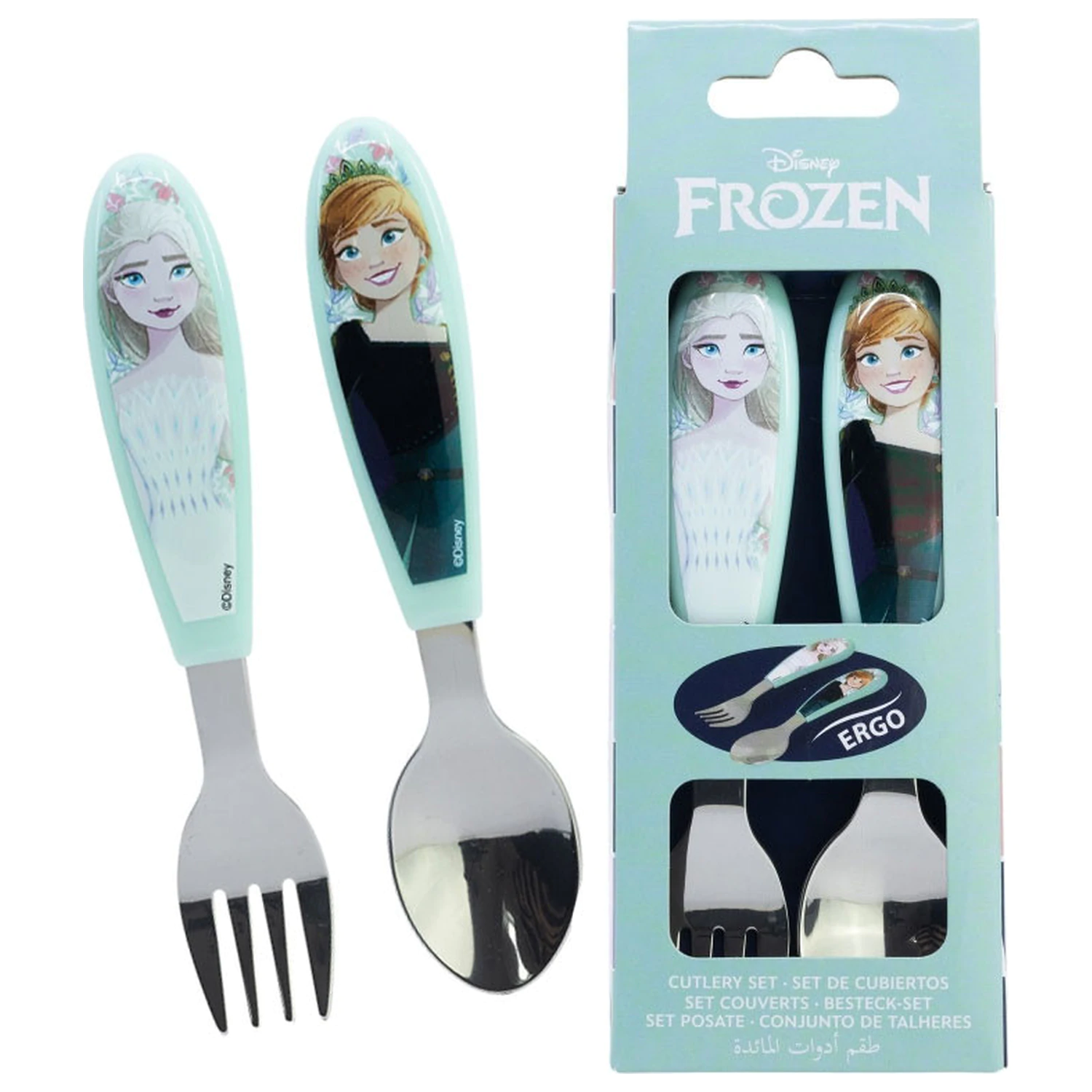 Disney Frozen Snowy Tale Kovinski Ergo set jedilnega pribora - 2 kosa fotografija izdelka