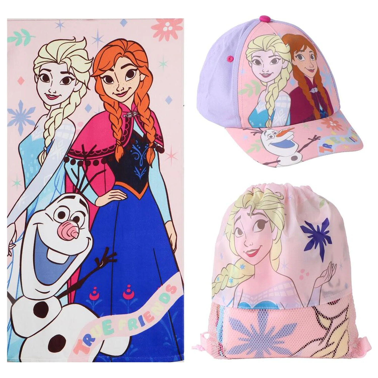 Disney Frozen brisača + torba + kapa set fotografija izdelka