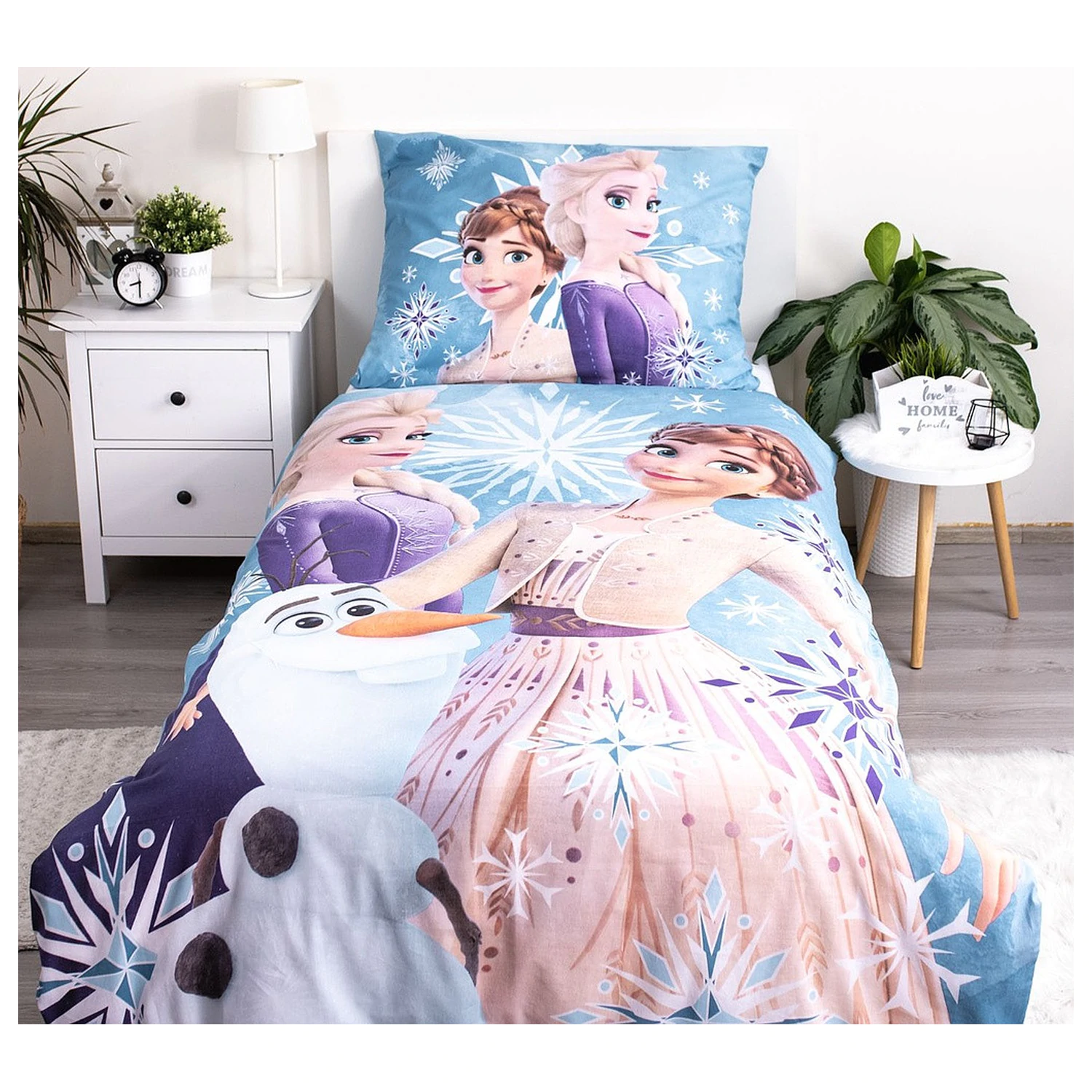 Disney Frozen beli otroški prevleka za odejo s snežinko fotografija izdelka