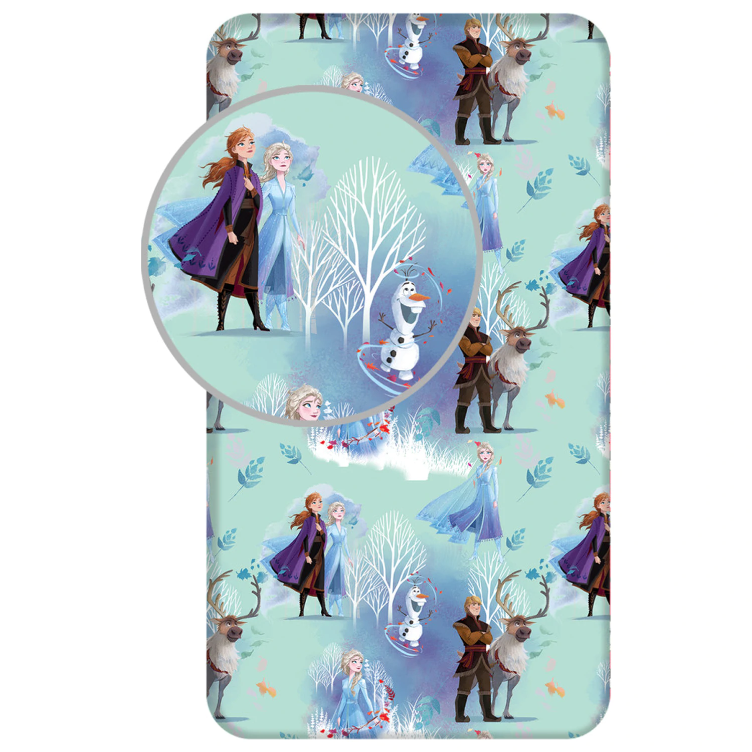 Disney Frozen White Trees rjuha z elastiko 90x200 cm fotografija izdelka
