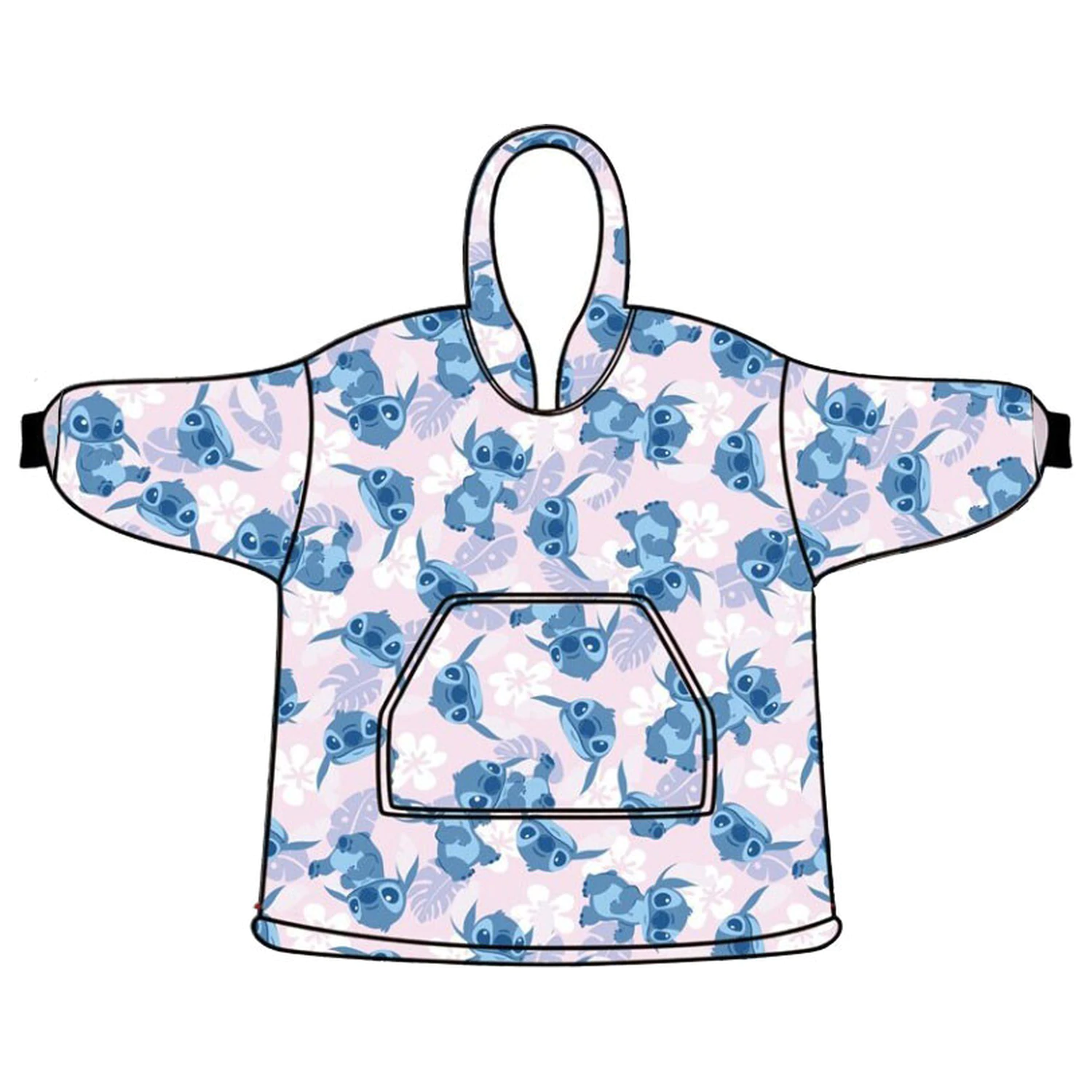 Disney Stitch Light Rose pulover plišasta odeja iz flisa, pončo 7-14 let fotografija izdelka