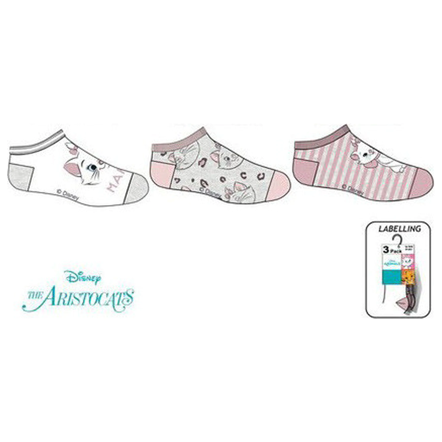 Disney Marie Meowgical Pink otroške skrivne nogavice 23/26 fotografija izdelka