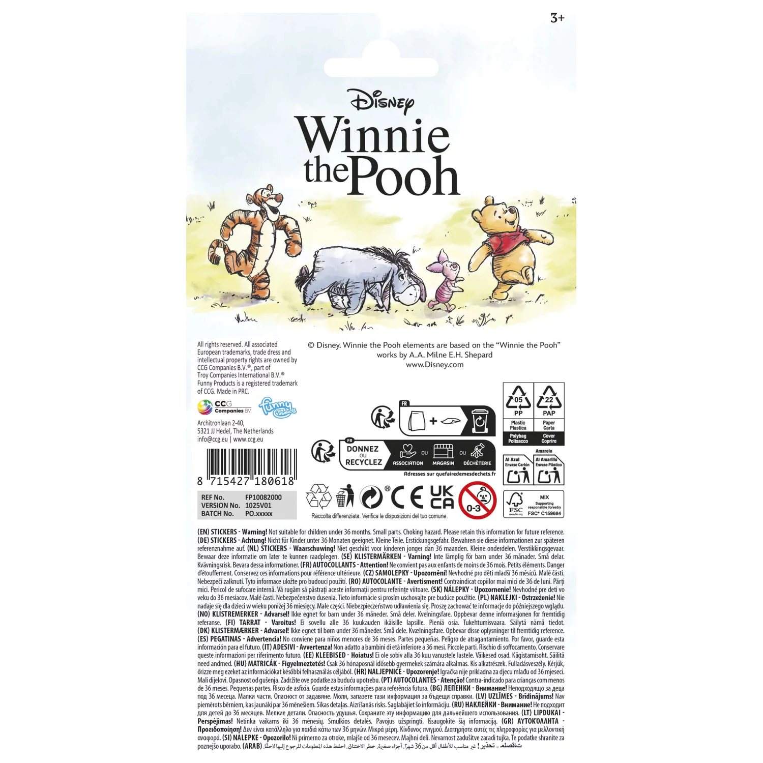 Disney Winnie the Pooh Friends Nalepka fotografija izdelka