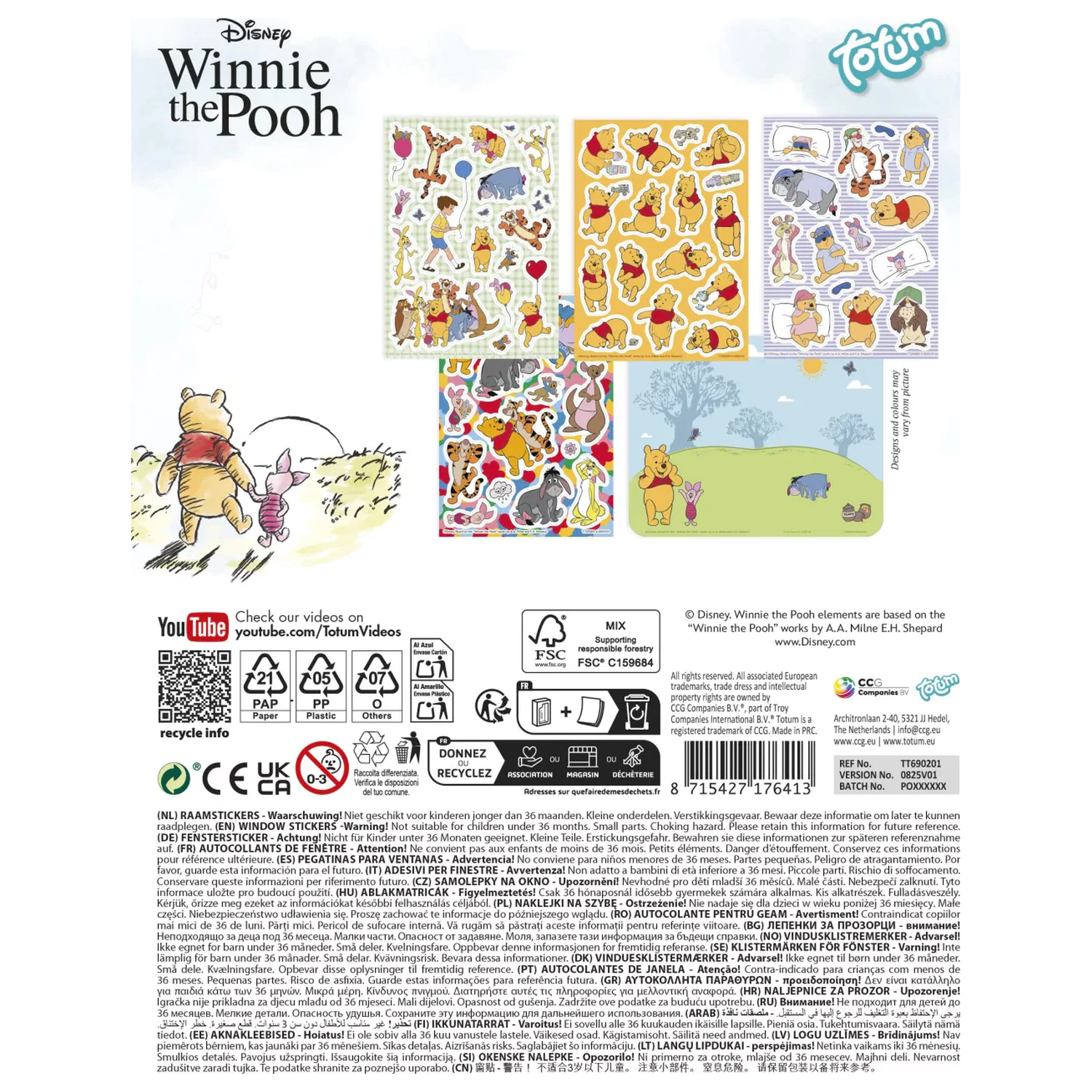 Disney Winnie the Pooh Happy set okenskih nalepk fotografija izdelka