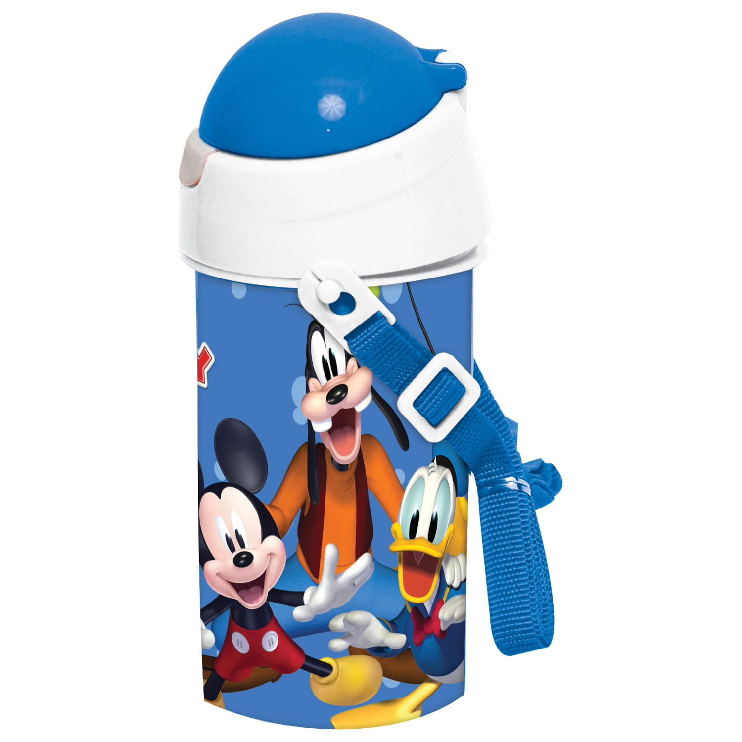 Disney Mickey modra plastična steklenica za vodo s slamico in vrvico 500 ml fotografija izdelka