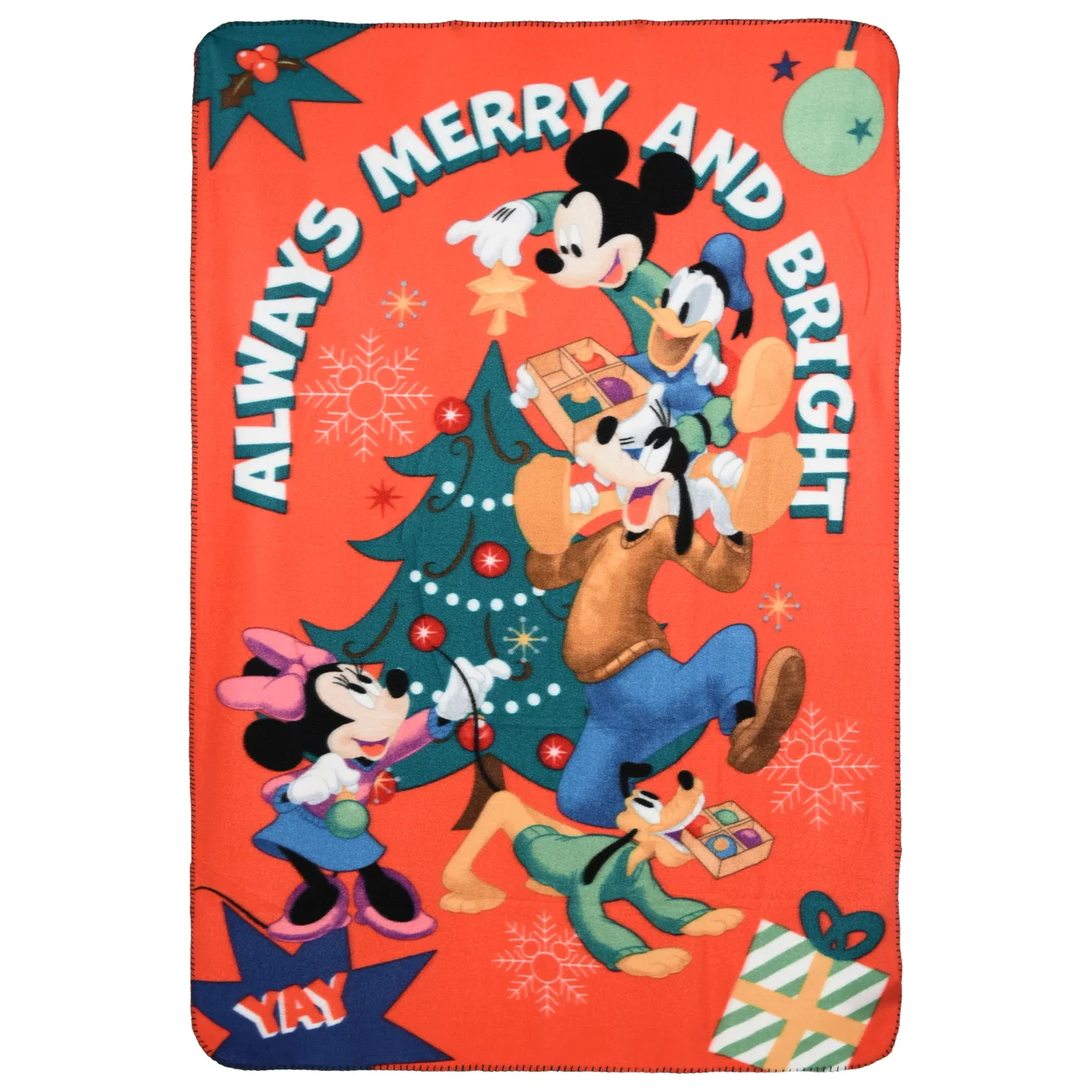 Disney Mickey Bright Christmas odeja iz flisa 100x150cm fotografija izdelka