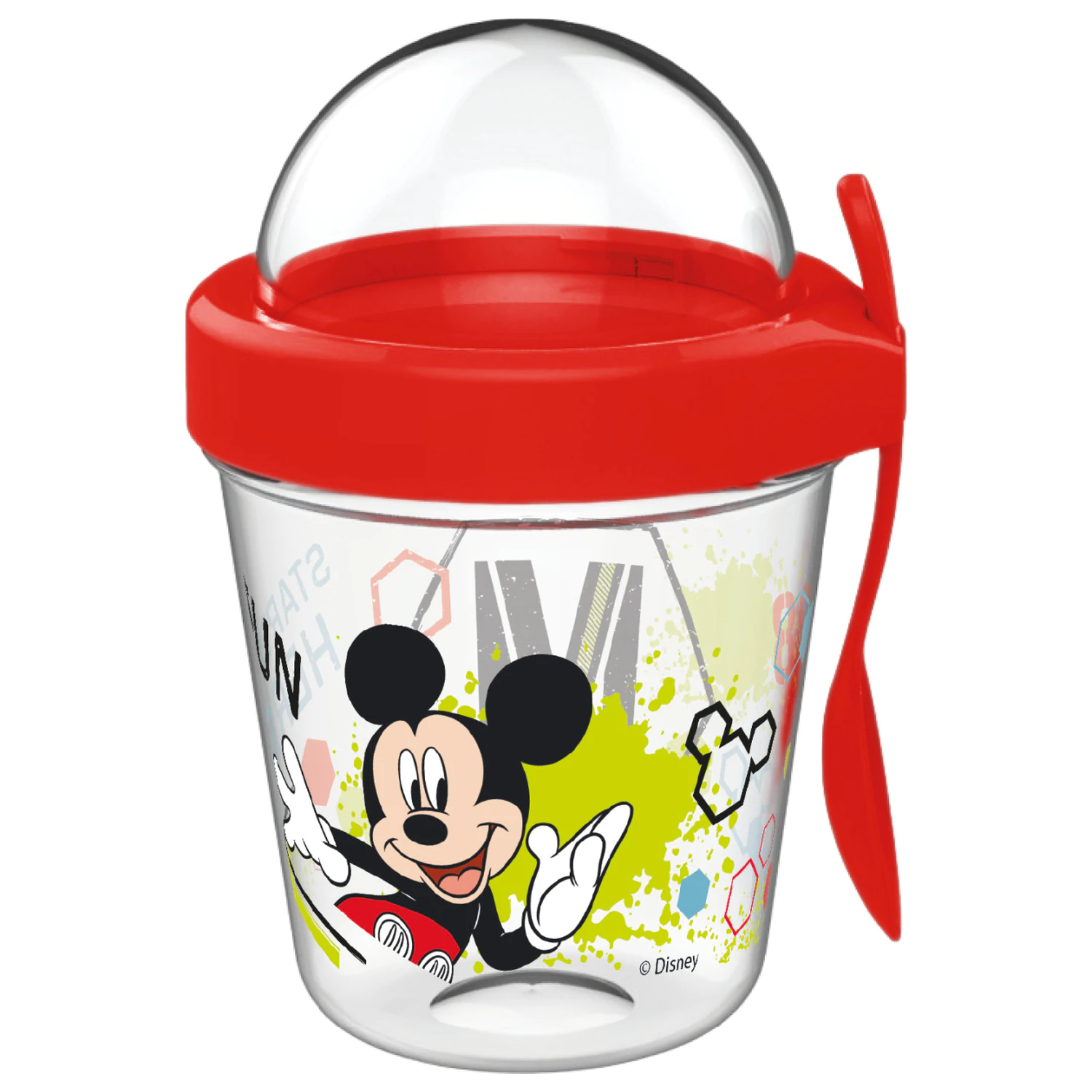 Disney Mickey Fun Skodelica s pokrovom za prigrizke in žlico 350 ml fotografija izdelka