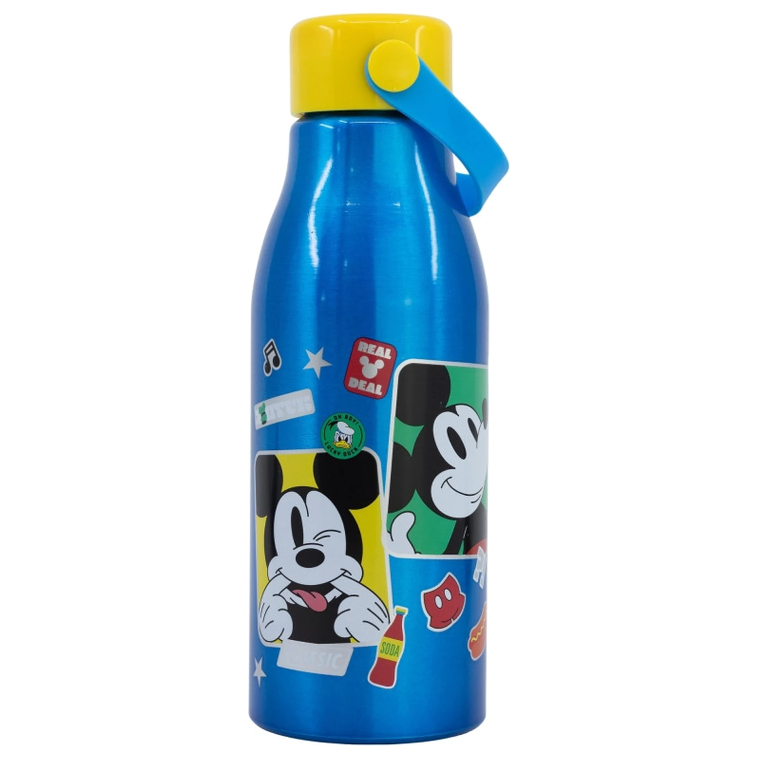 Disney Mickey Fun-Tastic Flexi Aluminijasta steklenica za vodo z navojnim zamaškom in obešalnikom, 760 ml fotografija izdelka