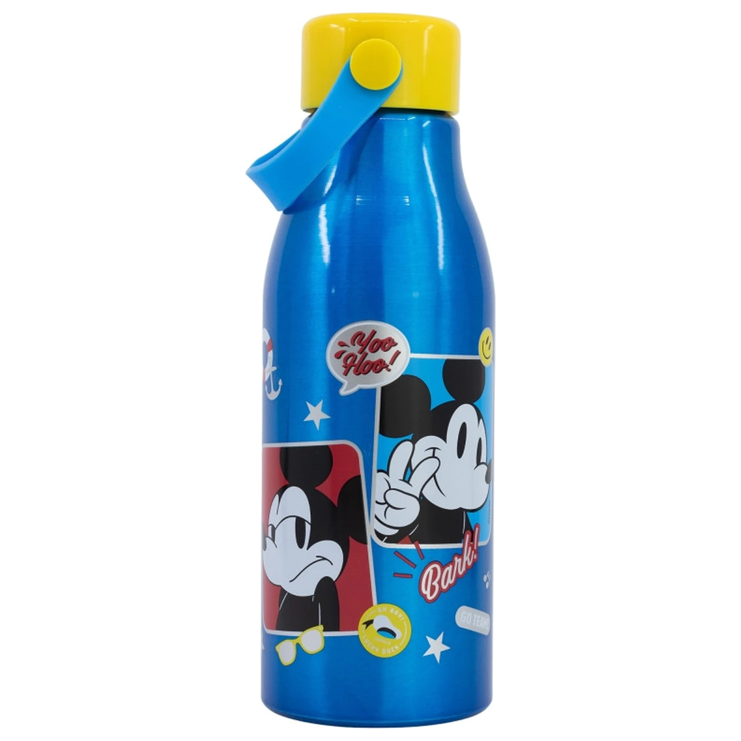 Disney Mickey Fun-Tastic Flexi Aluminijasta steklenica za vodo z navojnim zamaškom in obešalnikom, 760 ml fotografija izdelka