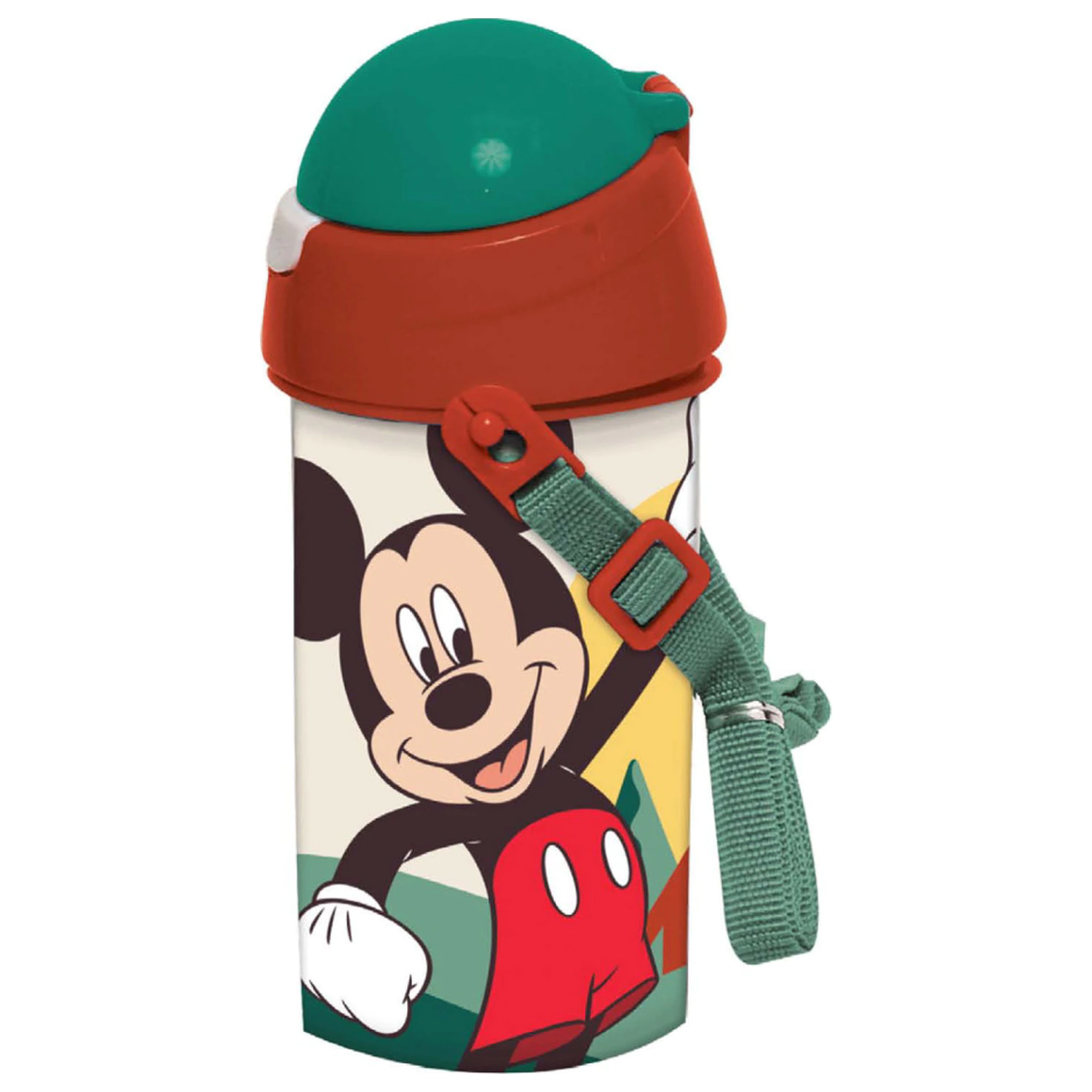 Disney Mickey Nature plastična steklenička za vodo s slamico in kaveljčkom, 500 ml fotografija izdelka
