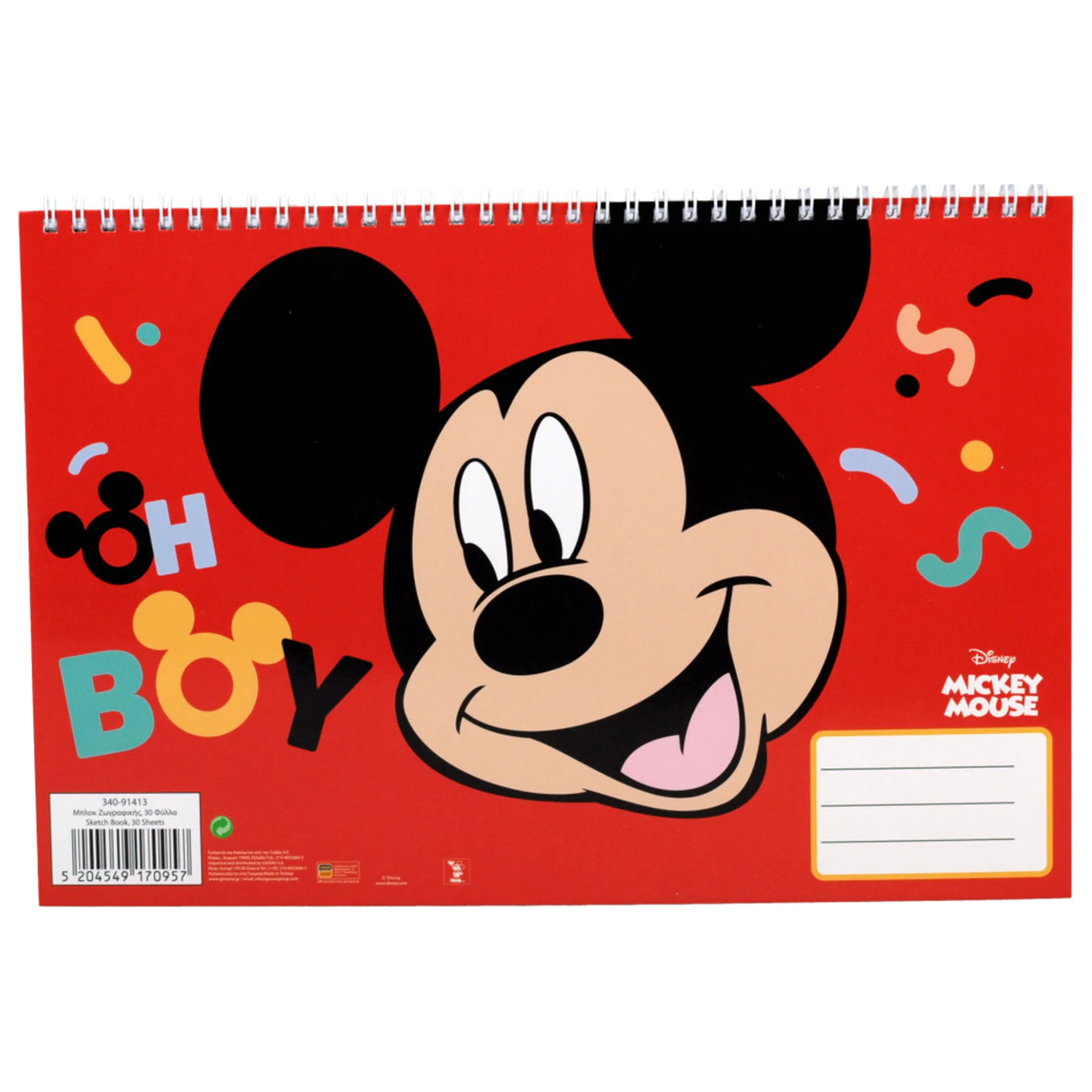 Disney Mickey Oh Boy A4 spiralna skicirka, 30 listov fotografija izdelka
