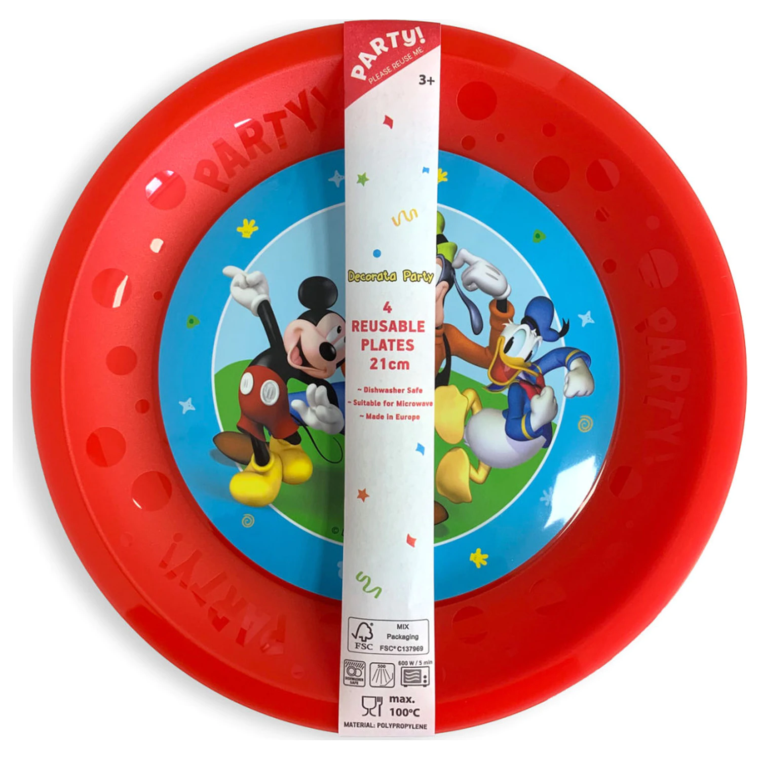 Disney Mickey Rock the House micro premium plastični pladenj, 4-delni set 21 cm fotografija izdelka