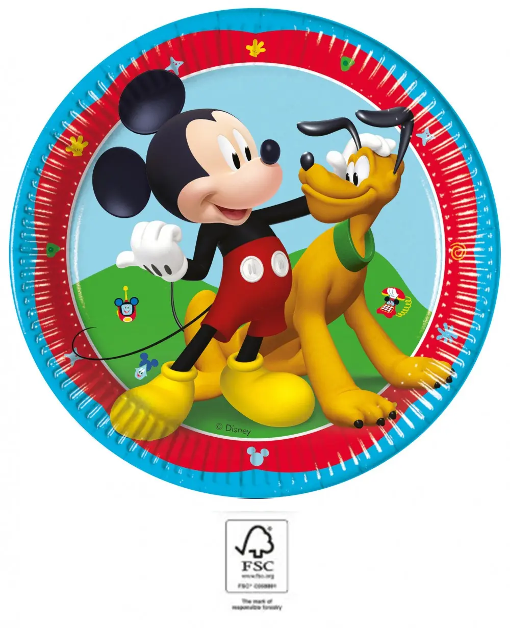 Disney Mickey Rock the House papirnati krožnik 8-delni 20 cm FSC fotografija izdelka