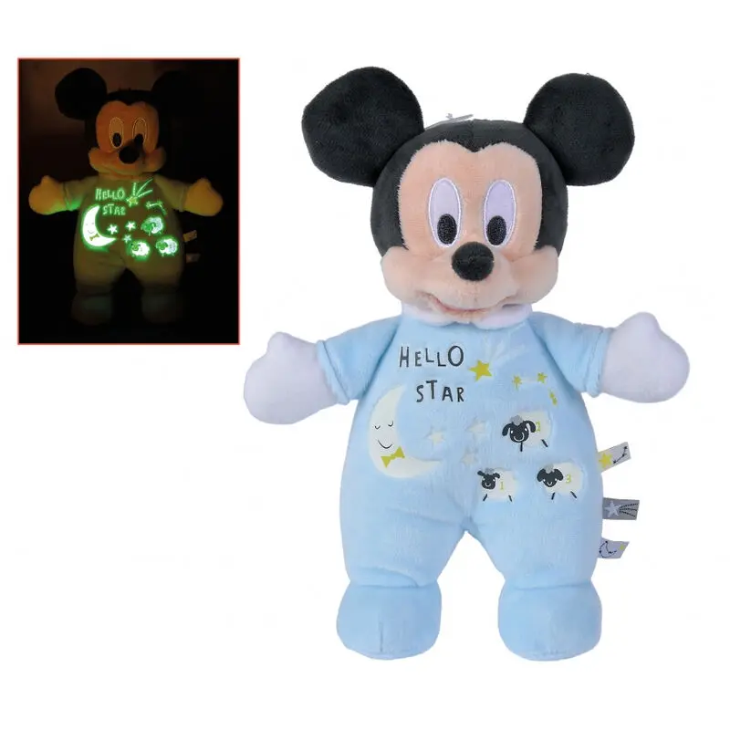 Disney Mickey Plišasta igrača, ki se mehko sveti v temi 25 cm fotografija izdelka