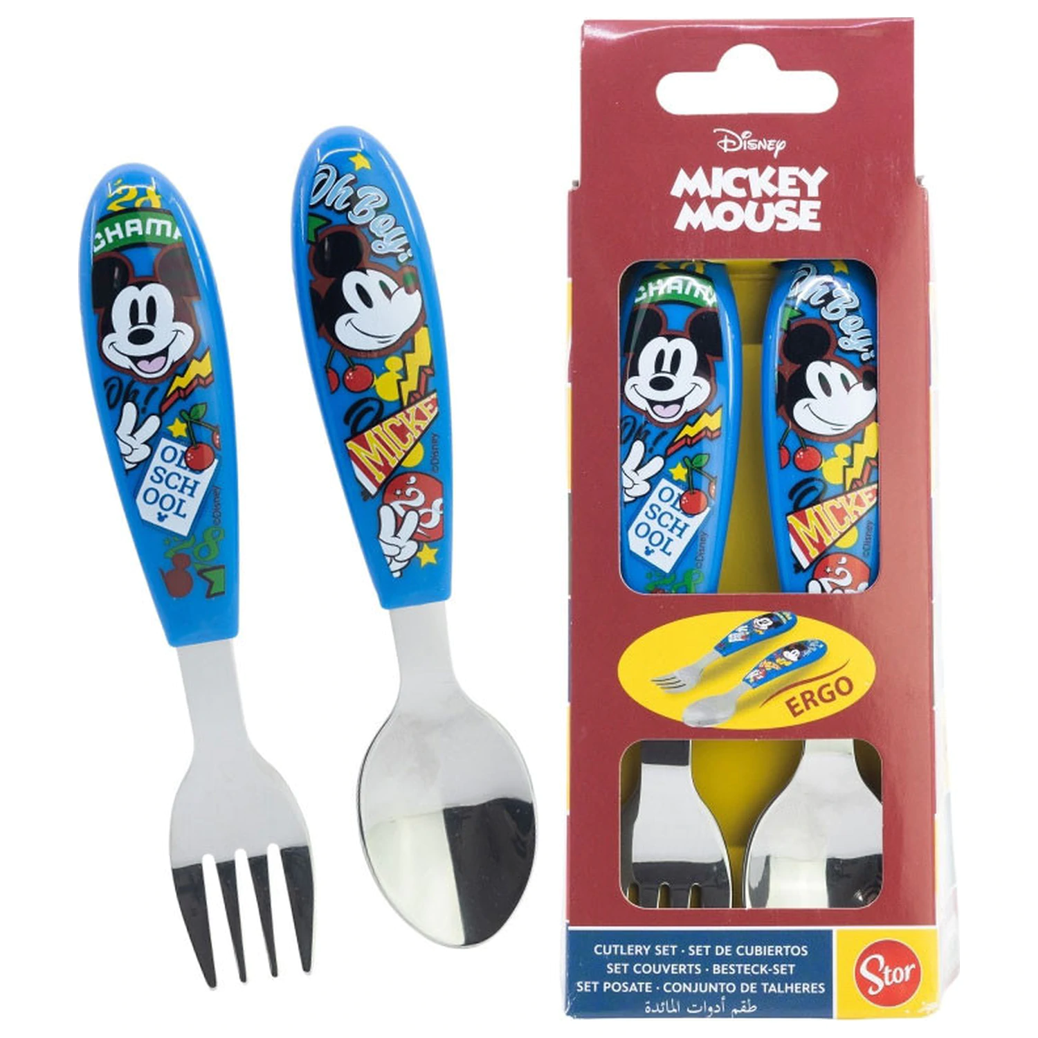 Disney Mickey True Champions Kovinski ergo jedilni set - 2 kosa fotografija izdelka