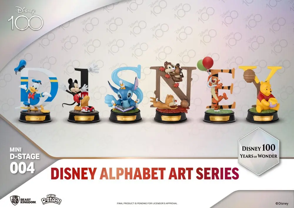 Disney Mini Diorama scenske Kipi 6-paket 100 Years of Wonder-Disney Alphabet Art 10 cm fotografija izdelka
