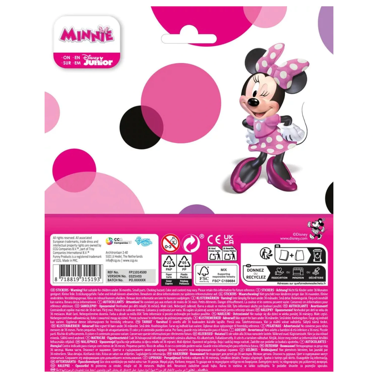Disney Minnie Velik nasmešek nalepka fotografija izdelka