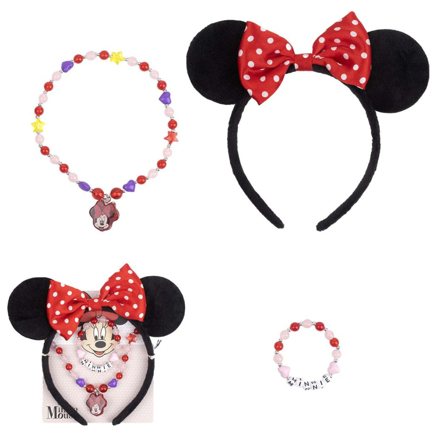 Disney Minnie Charm nakit in set naglavnih trakov fotografija izdelka