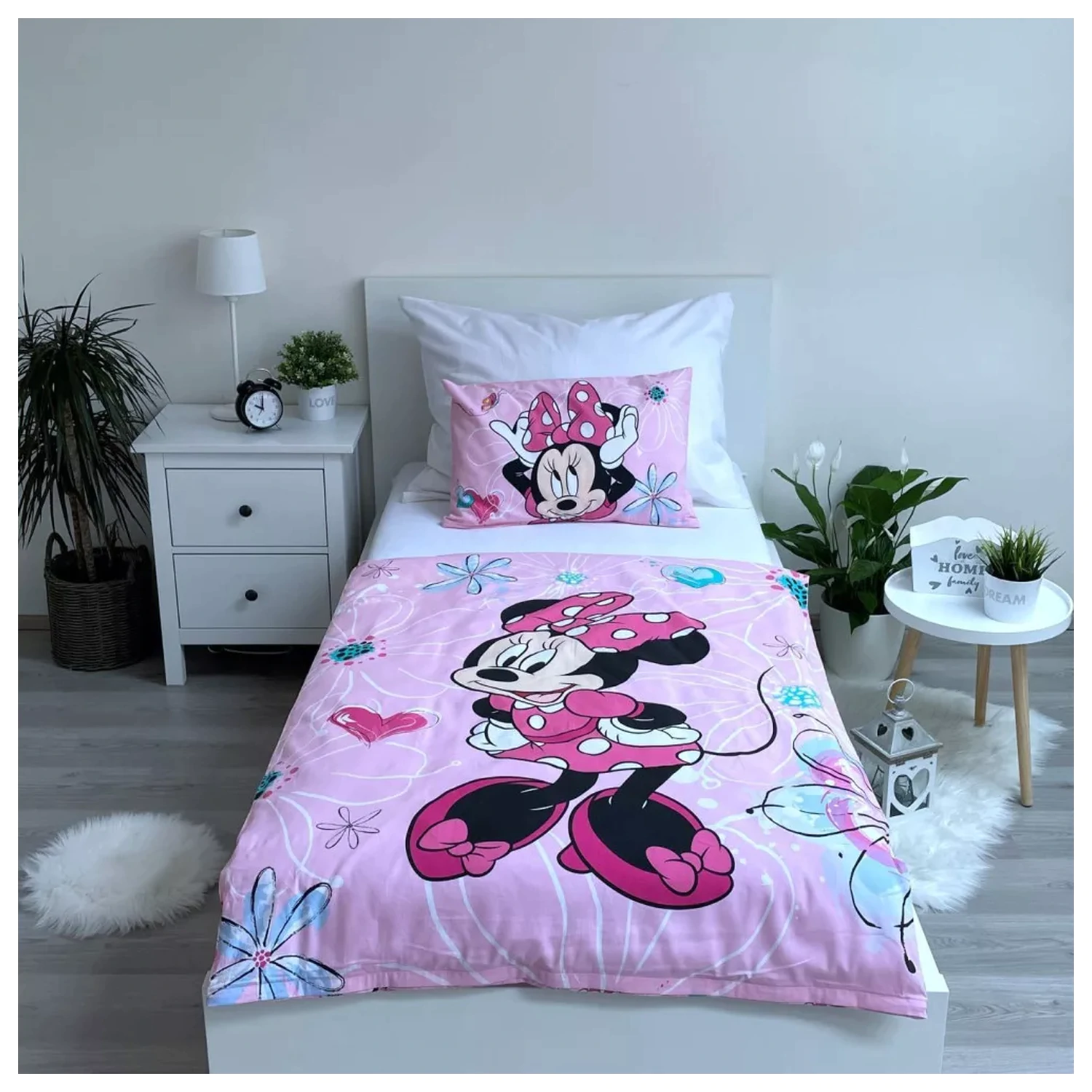 Disney Minnie Flowers otroška, predšolska prevleka za odejo fotografija izdelka