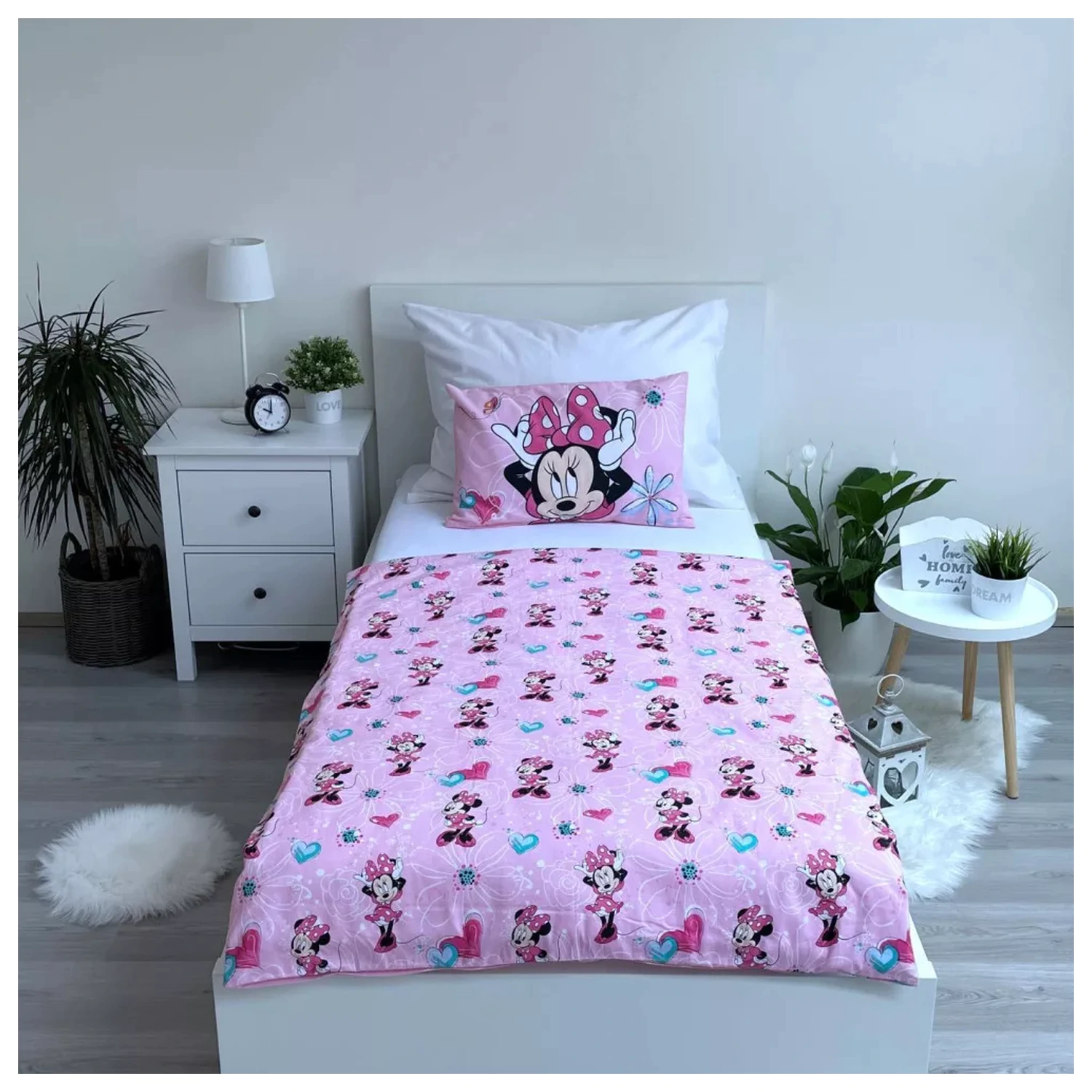 Disney Minnie Flowers otroška, predšolska prevleka za odejo fotografija izdelka