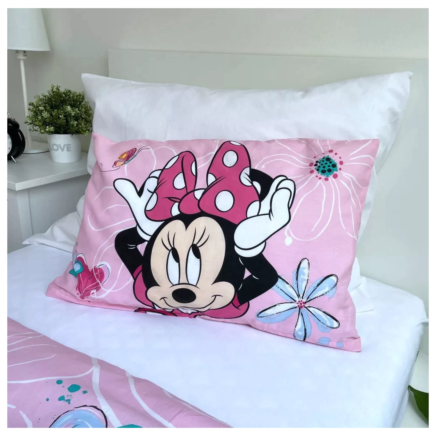 Disney Minnie Flowers otroška, predšolska prevleka za odejo fotografija izdelka