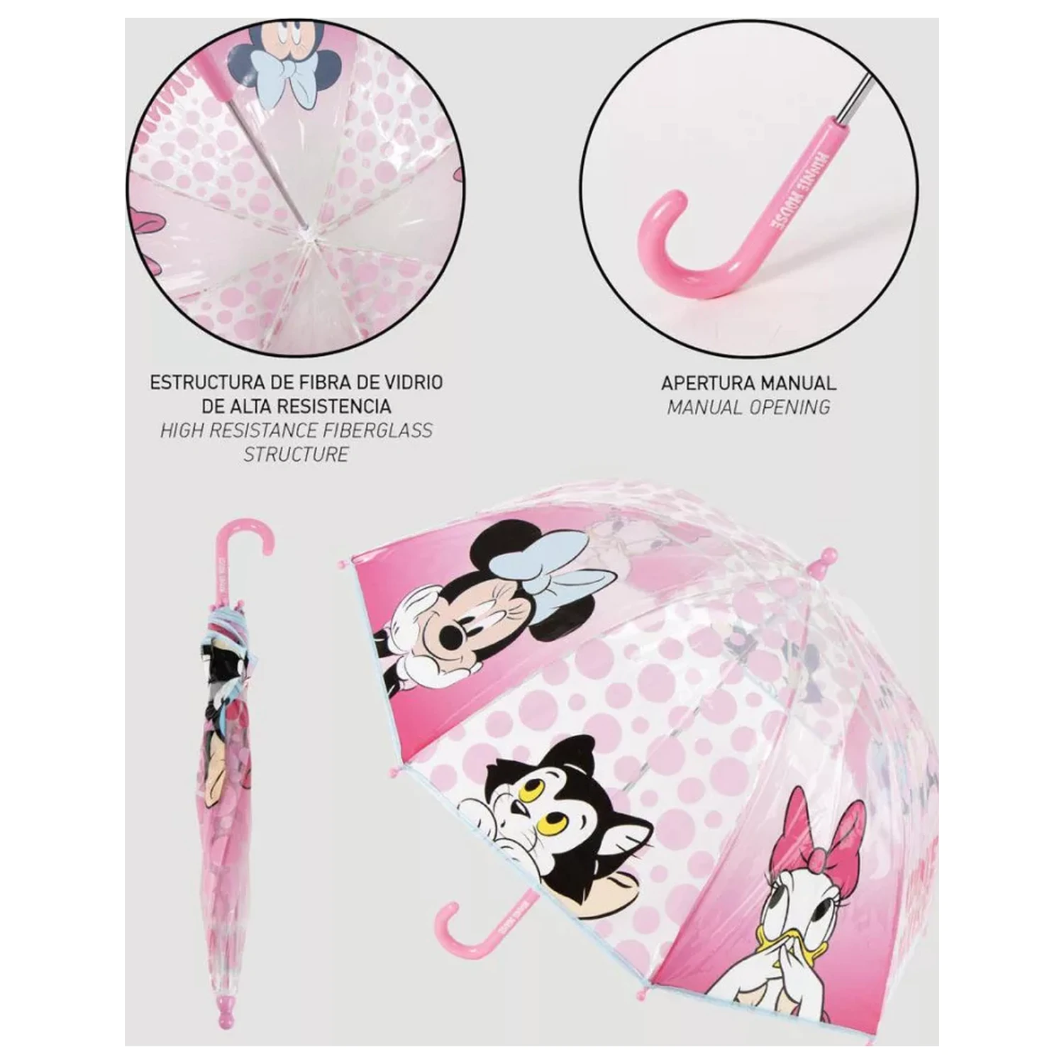 Disney Minnie Mouse Friends Forever otroški prozorni dežnik Ø71 cm fotografija izdelka
